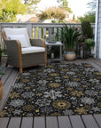 Addison Rugs Quaon Black Washable Indoor-Outdoor Rug