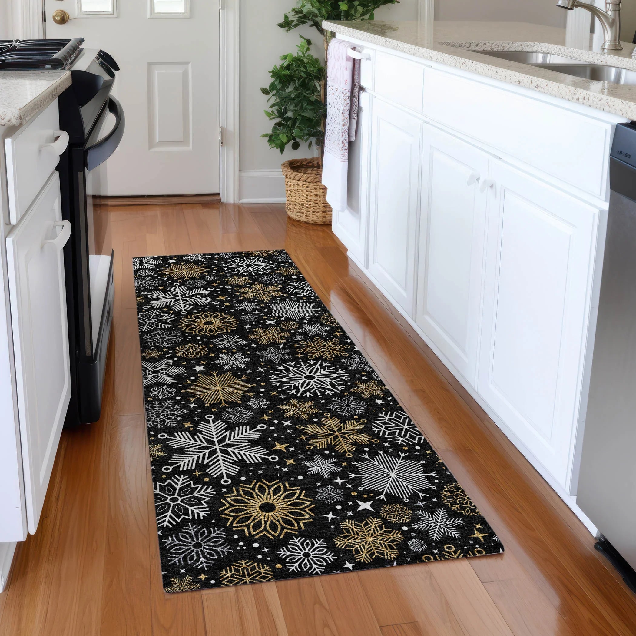 Addison Rugs Quaon Black Washable Indoor-Outdoor Rug