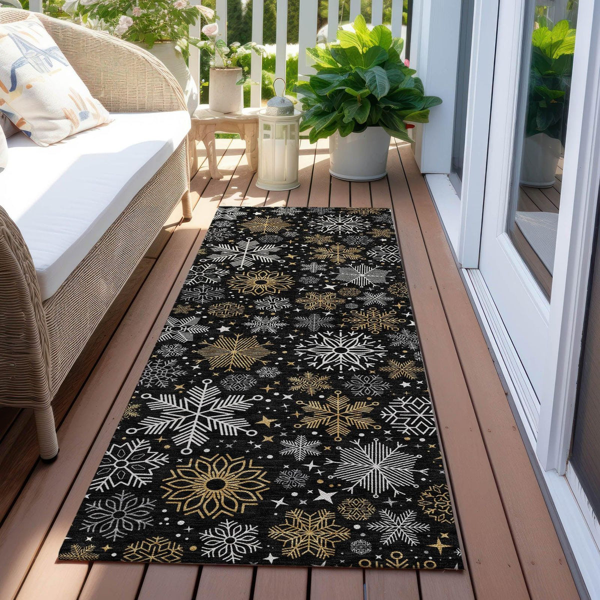 Addison Rugs Quaon Black Washable Indoor-Outdoor Rug