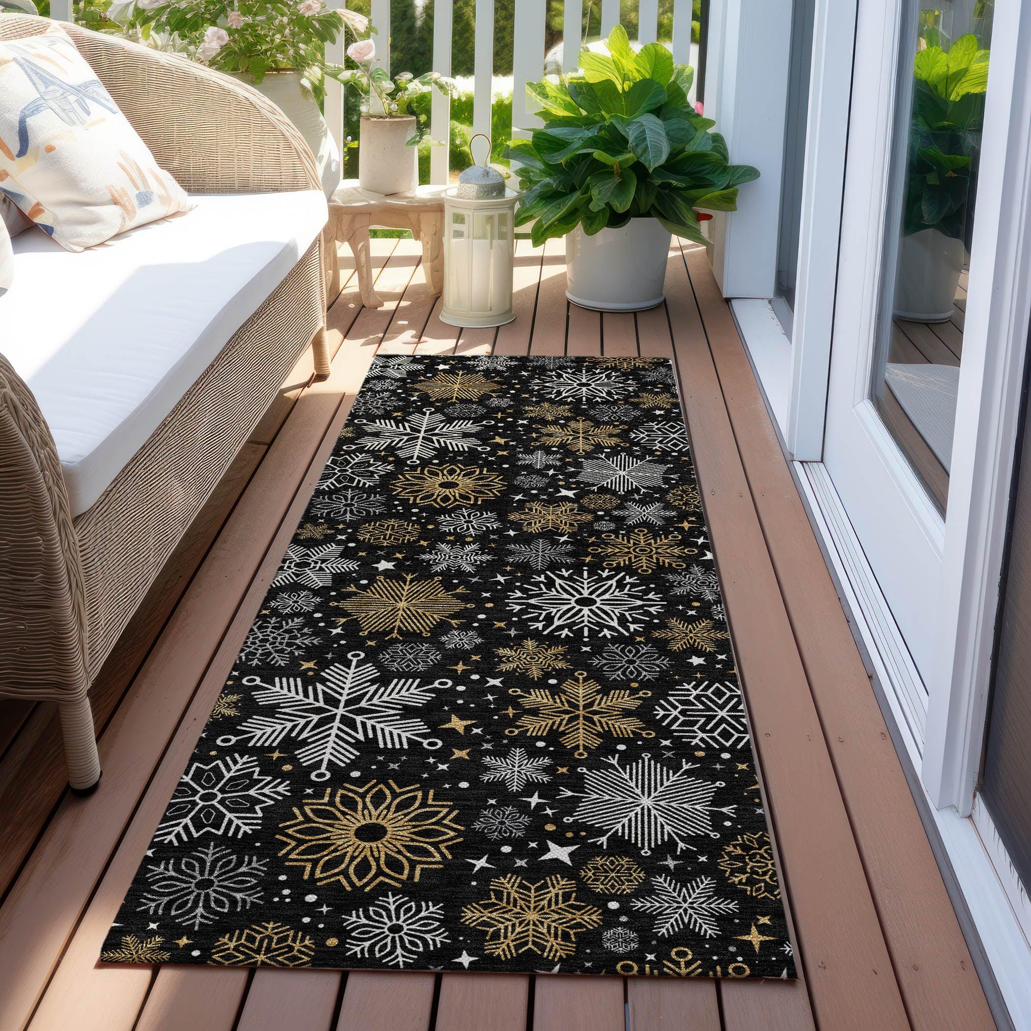 Addison Rugs Quaon Black Washable Indoor-Outdoor Rug