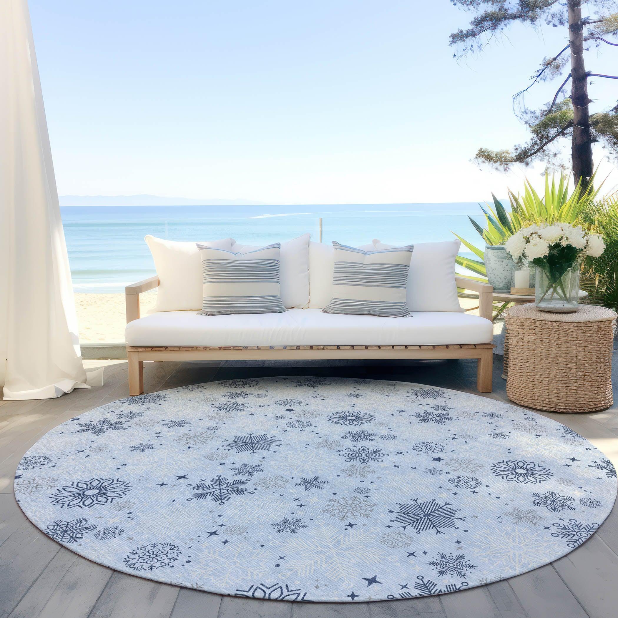 Addison Rugs Quaon Blue Washable Indoor-Outdoor Rug