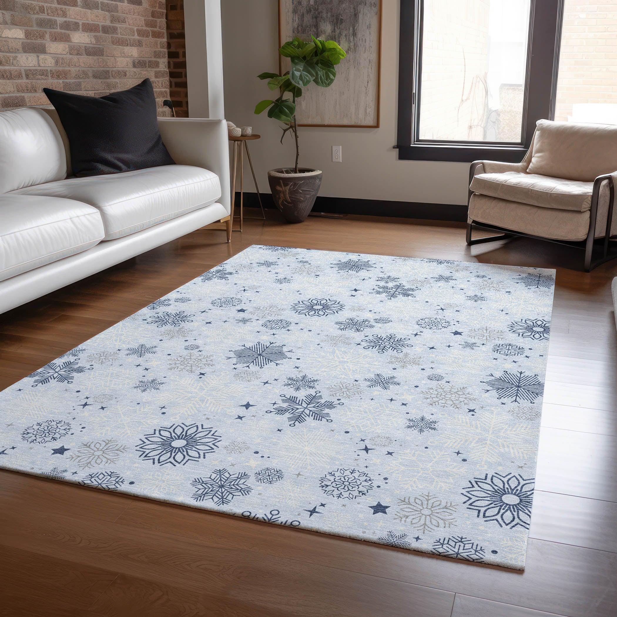 Addison Rugs Quaon Blue Washable Indoor-Outdoor Rug