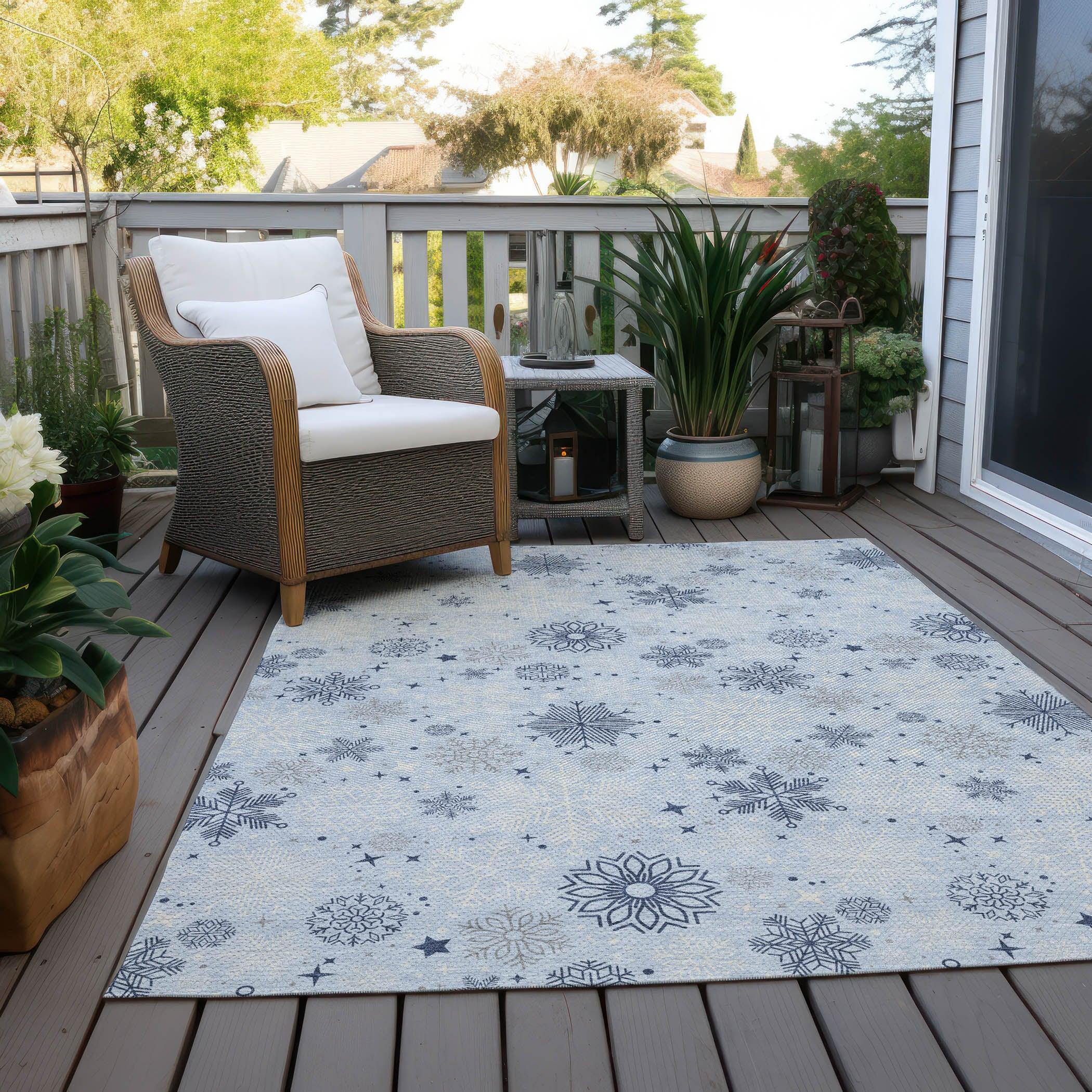 Addison Rugs Quaon Blue Washable Indoor-Outdoor Rug
