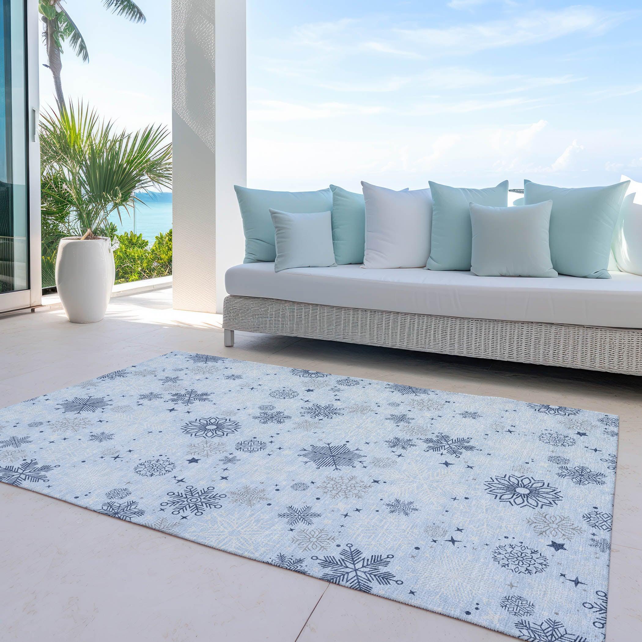Addison Rugs Quaon Blue Washable Indoor-Outdoor Rug