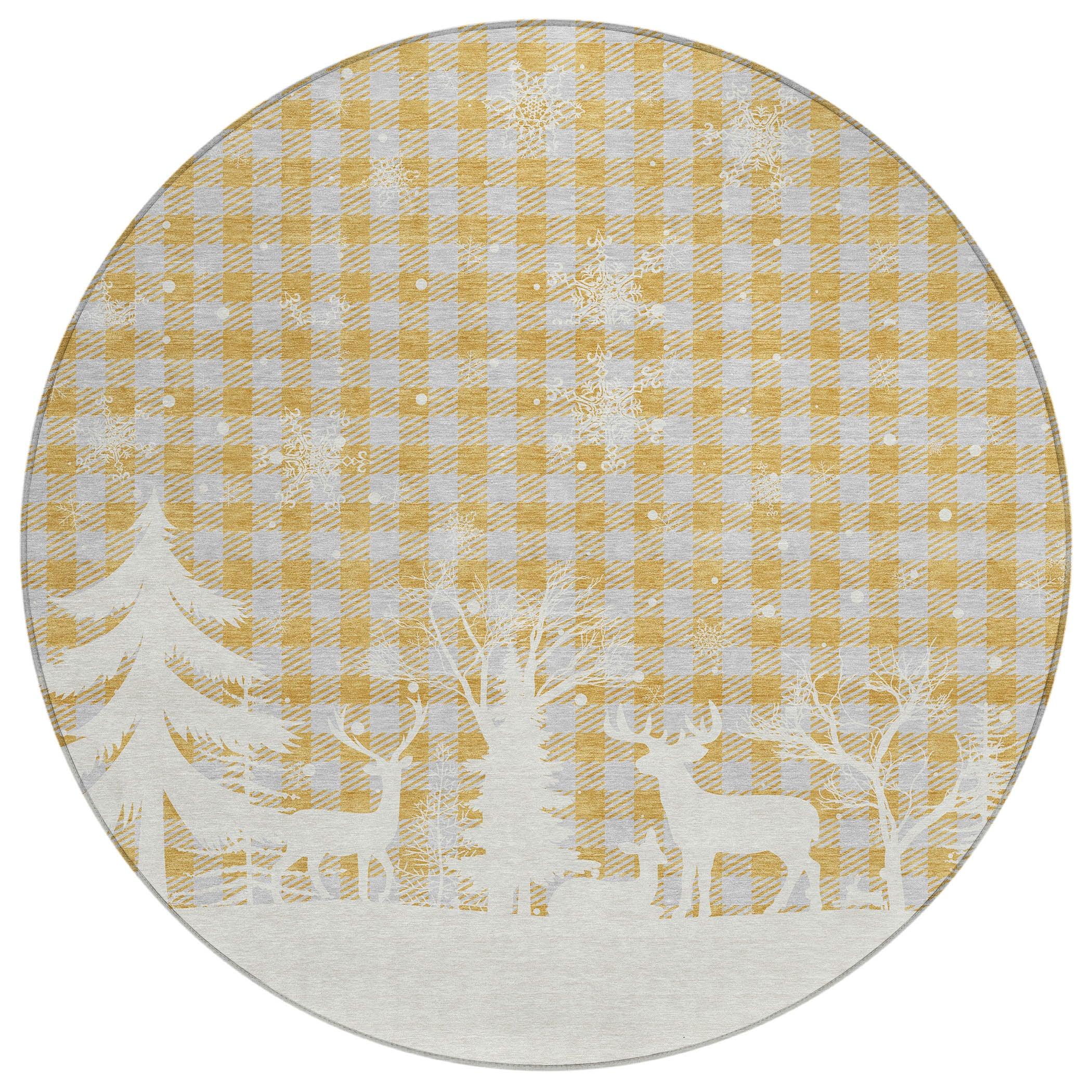 Addison Rugs Quaora Gold Washable Indoor-Outdoor Rug