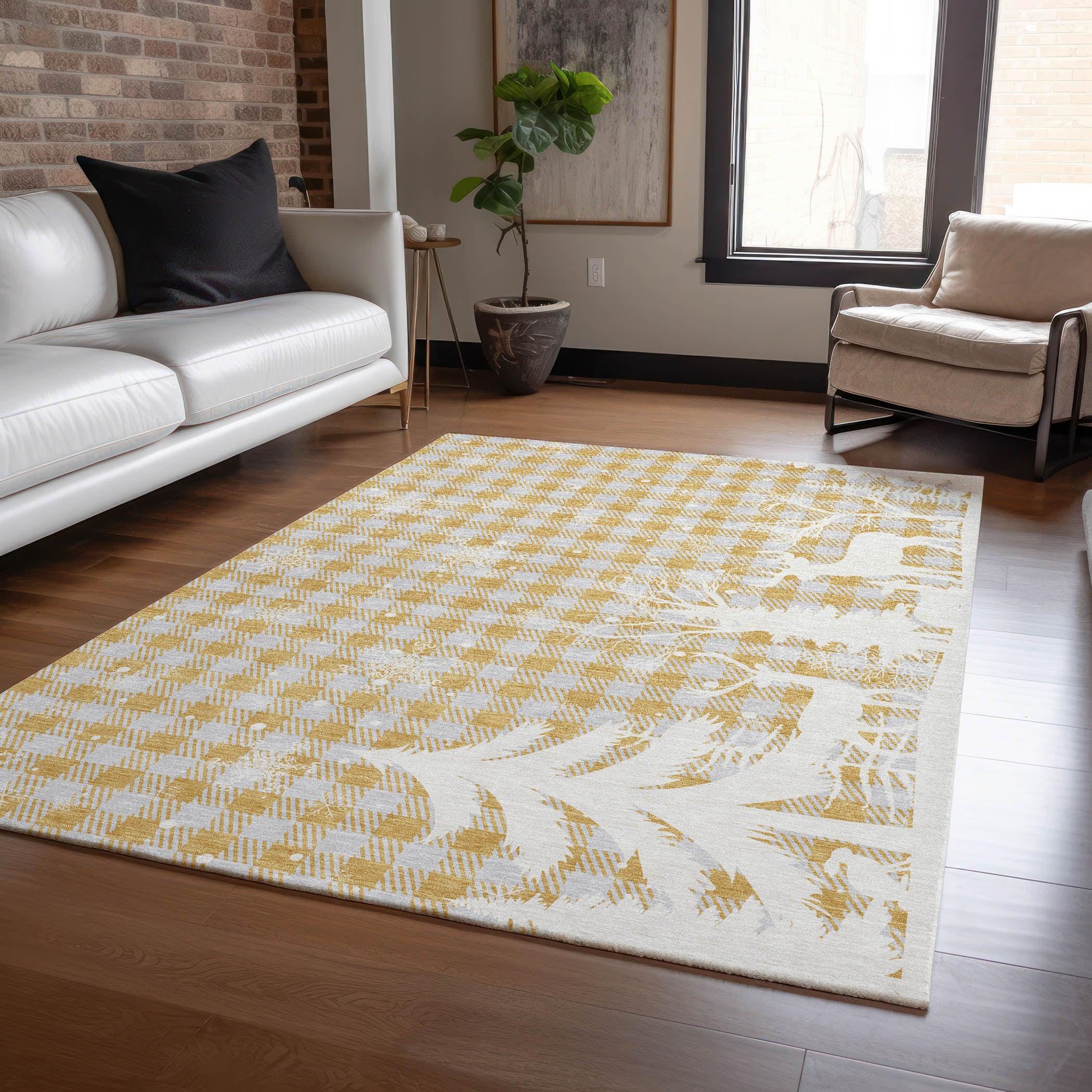 Addison Rugs Quaora Gold Washable Indoor-Outdoor Rug