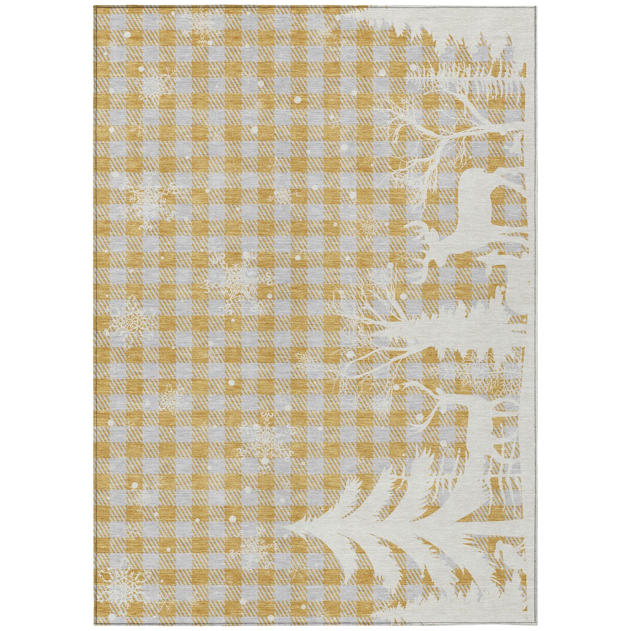 Addison Rugs Quaora Gold Washable Indoor-Outdoor Rug