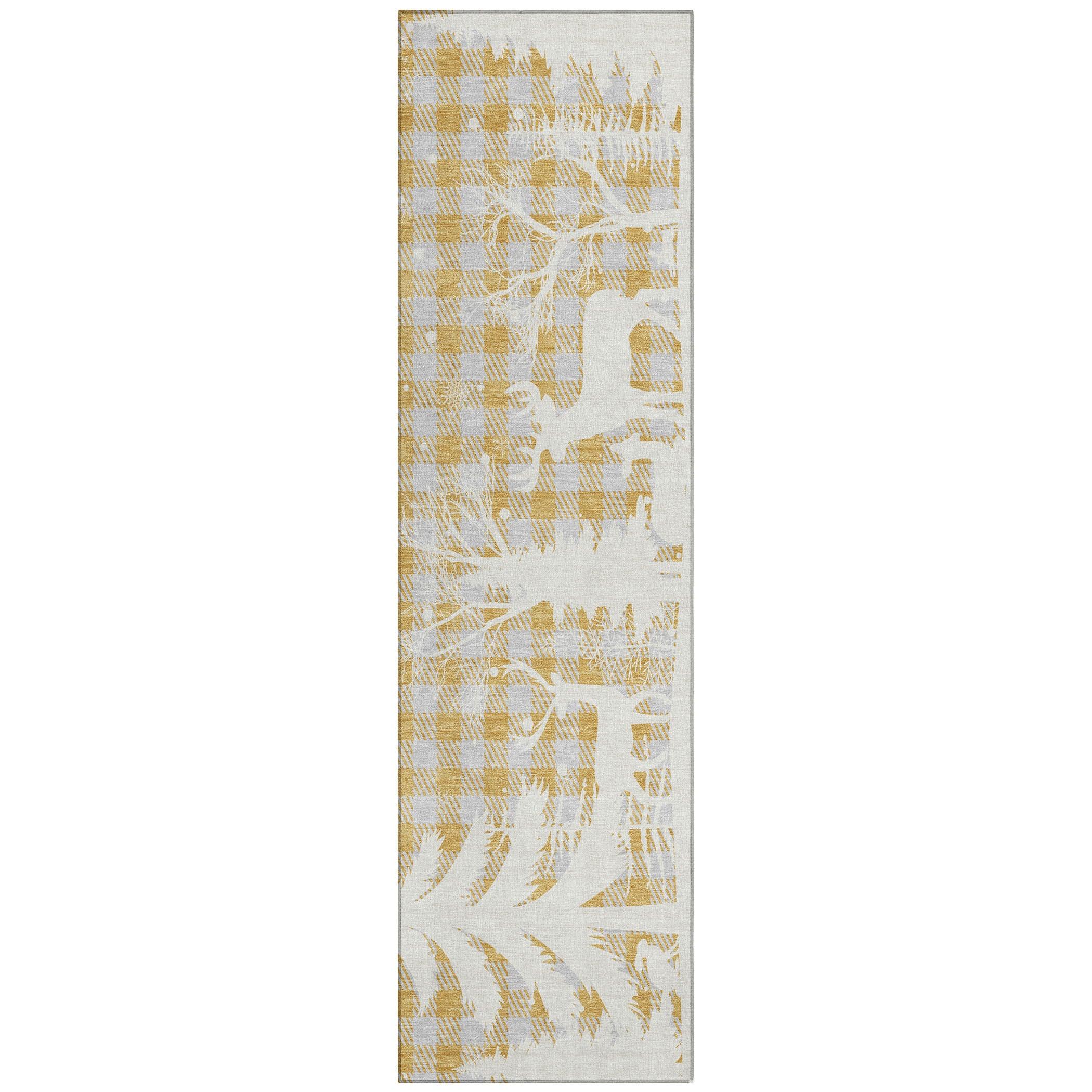 Addison Rugs Quaora Gold Washable Indoor-Outdoor Rug