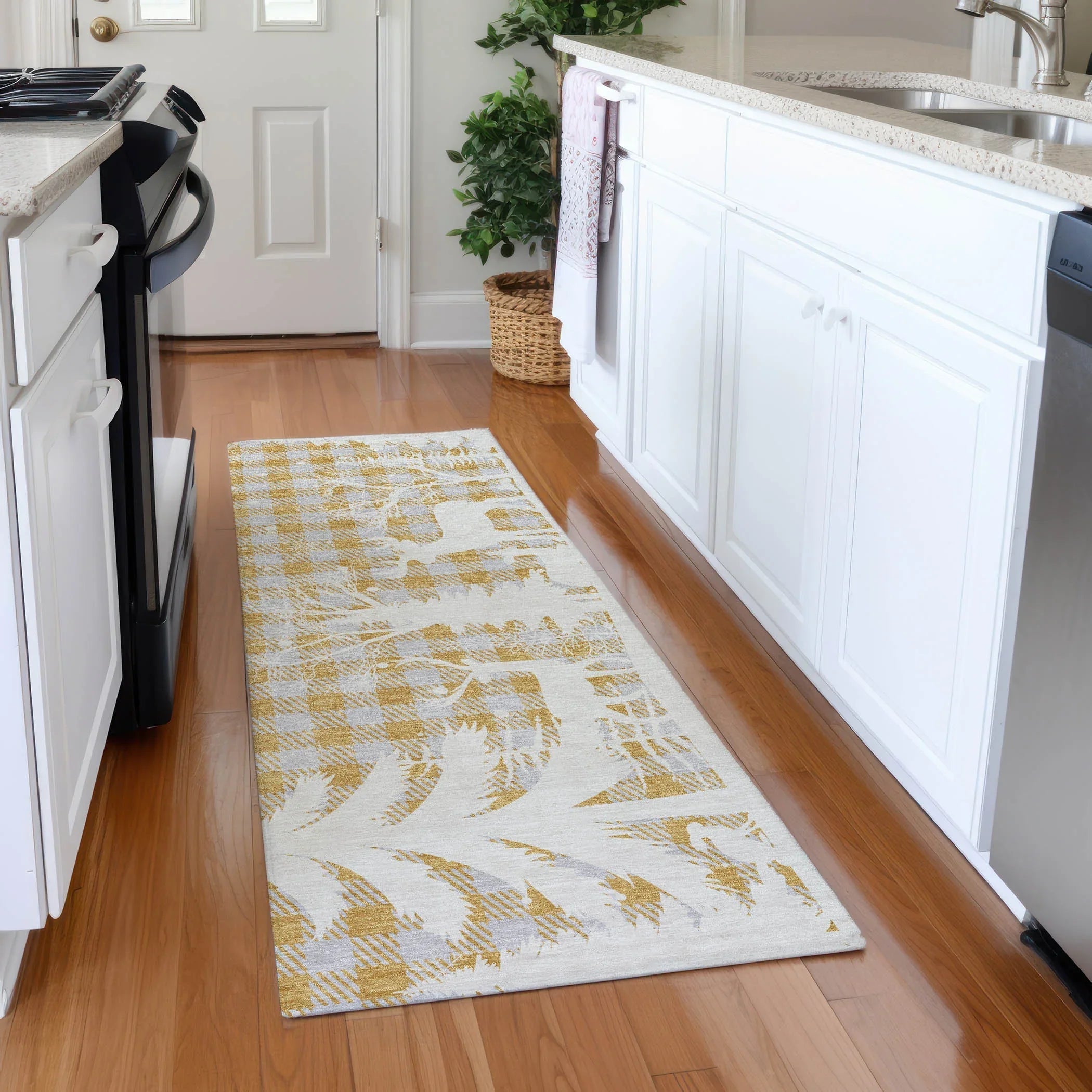 Addison Rugs Quaora Gold Washable Indoor-Outdoor Rug