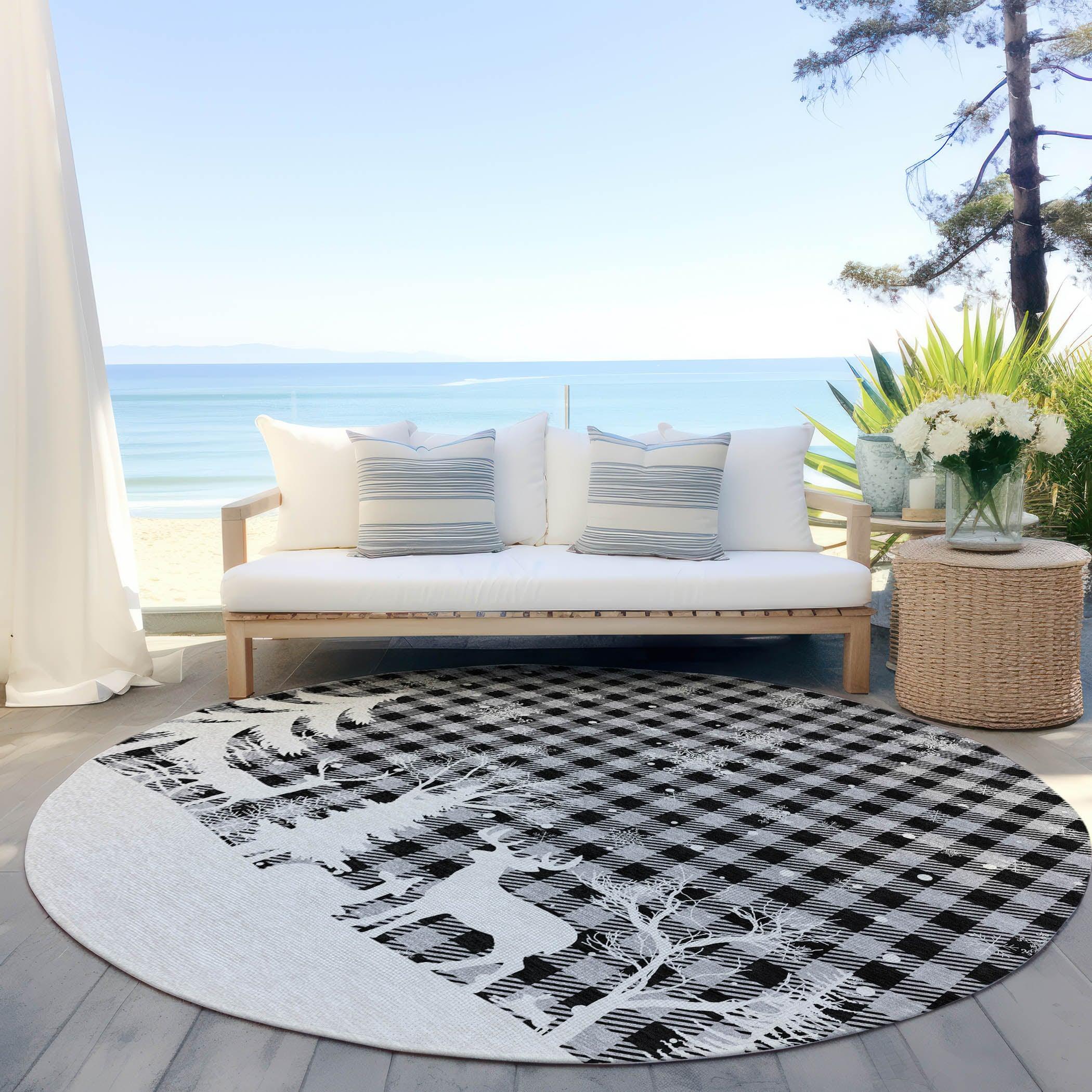 Addison Rugs Quaora Gray Washable Indoor-Outdoor Rug