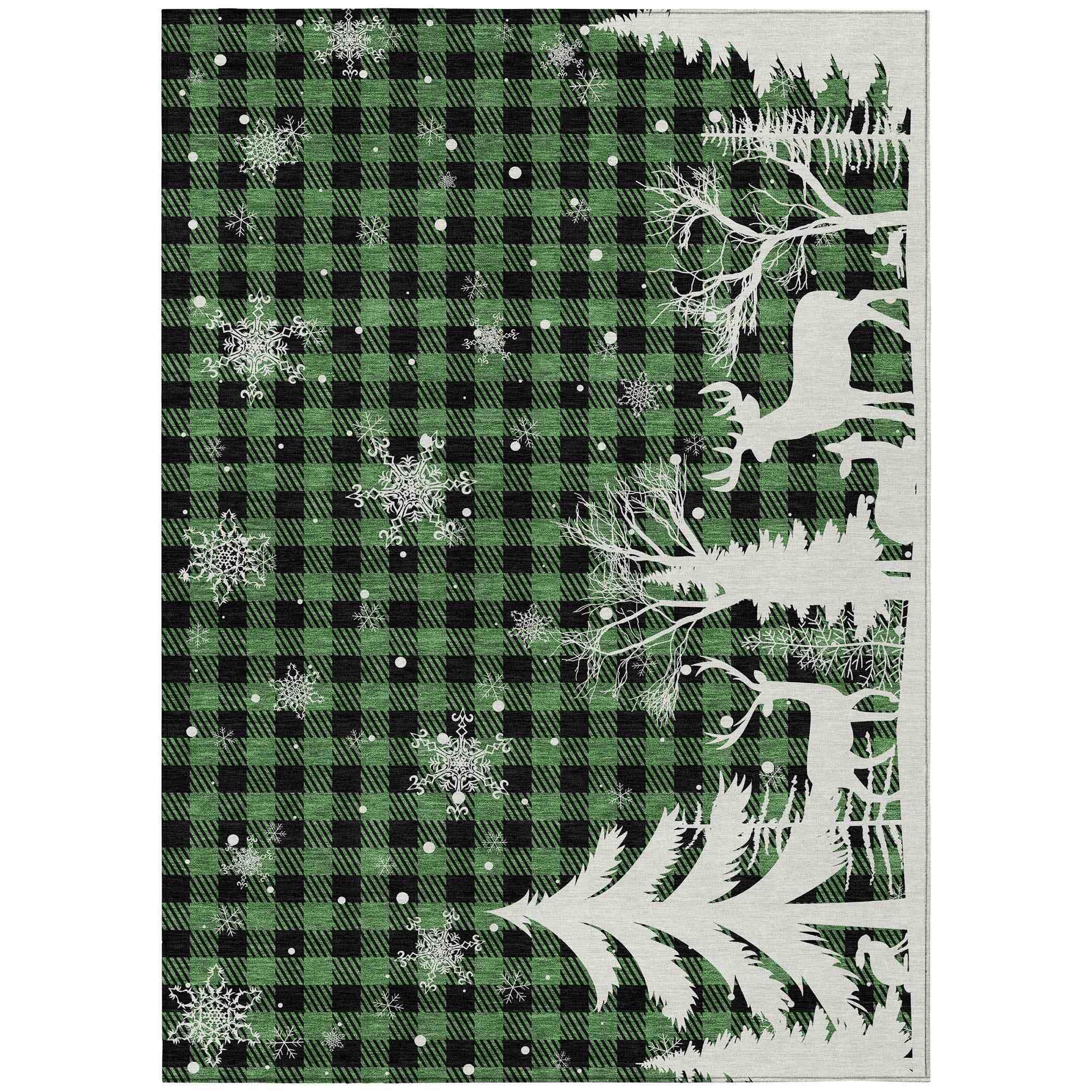 Addison Rugs Quaora Green Washable Indoor-Outdoor Rug