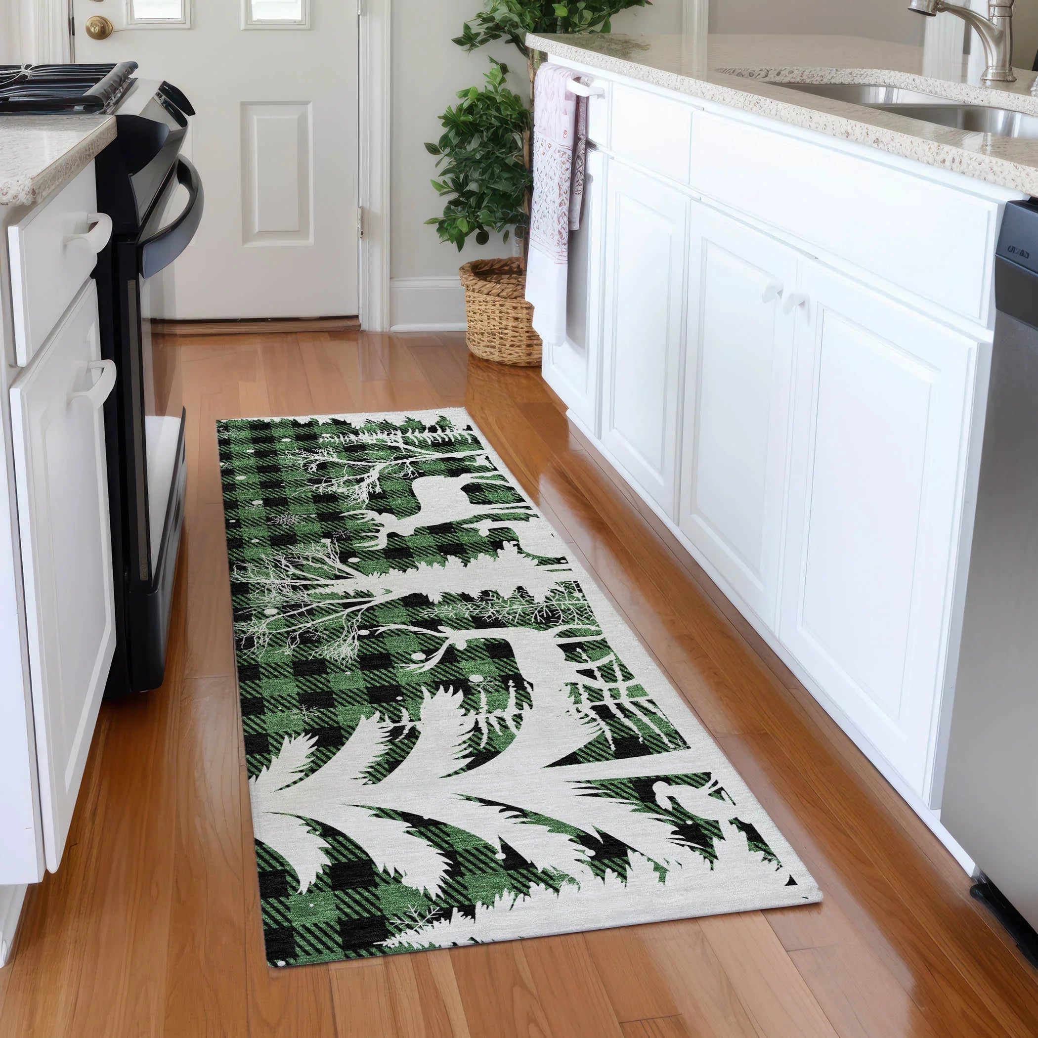 Addison Rugs Quaora Green Washable Indoor-Outdoor Rug