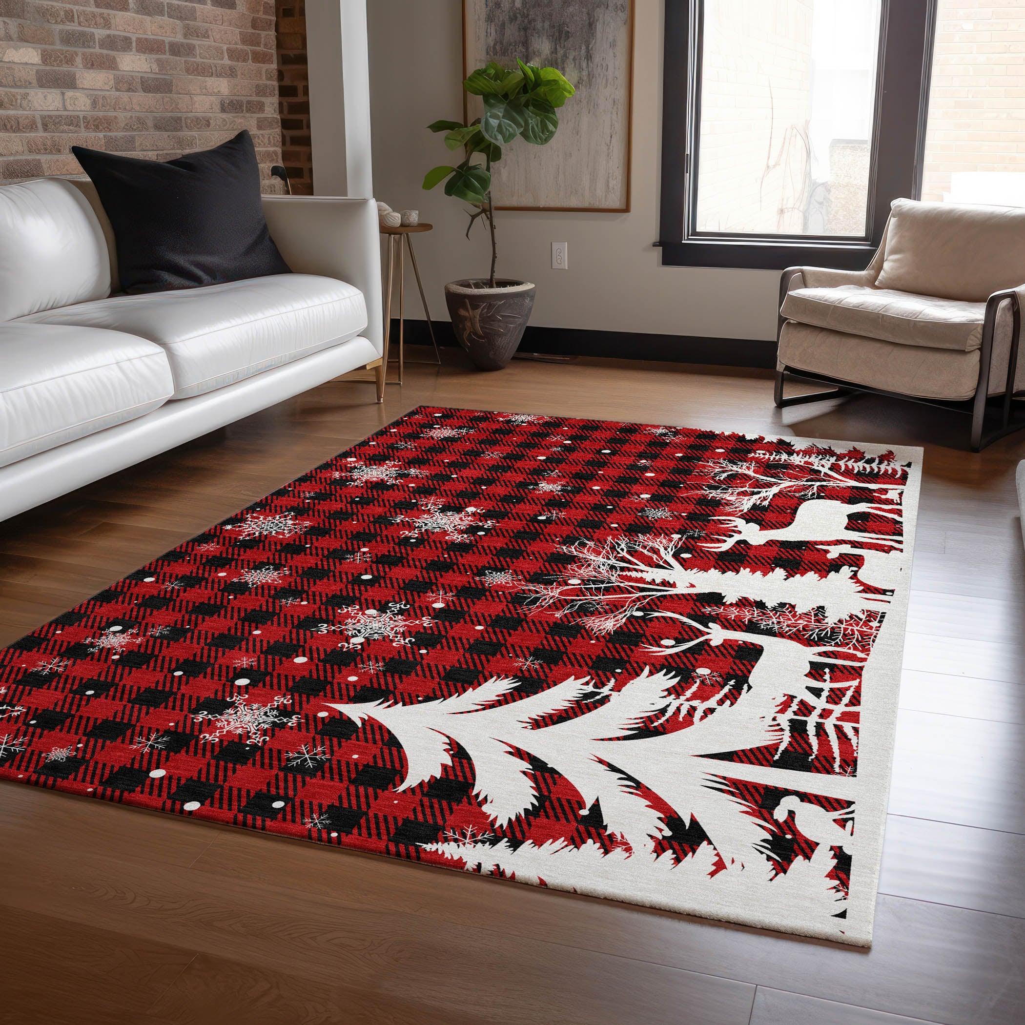Addison Rugs Quaora Red Washable Indoor-Outdoor Rug