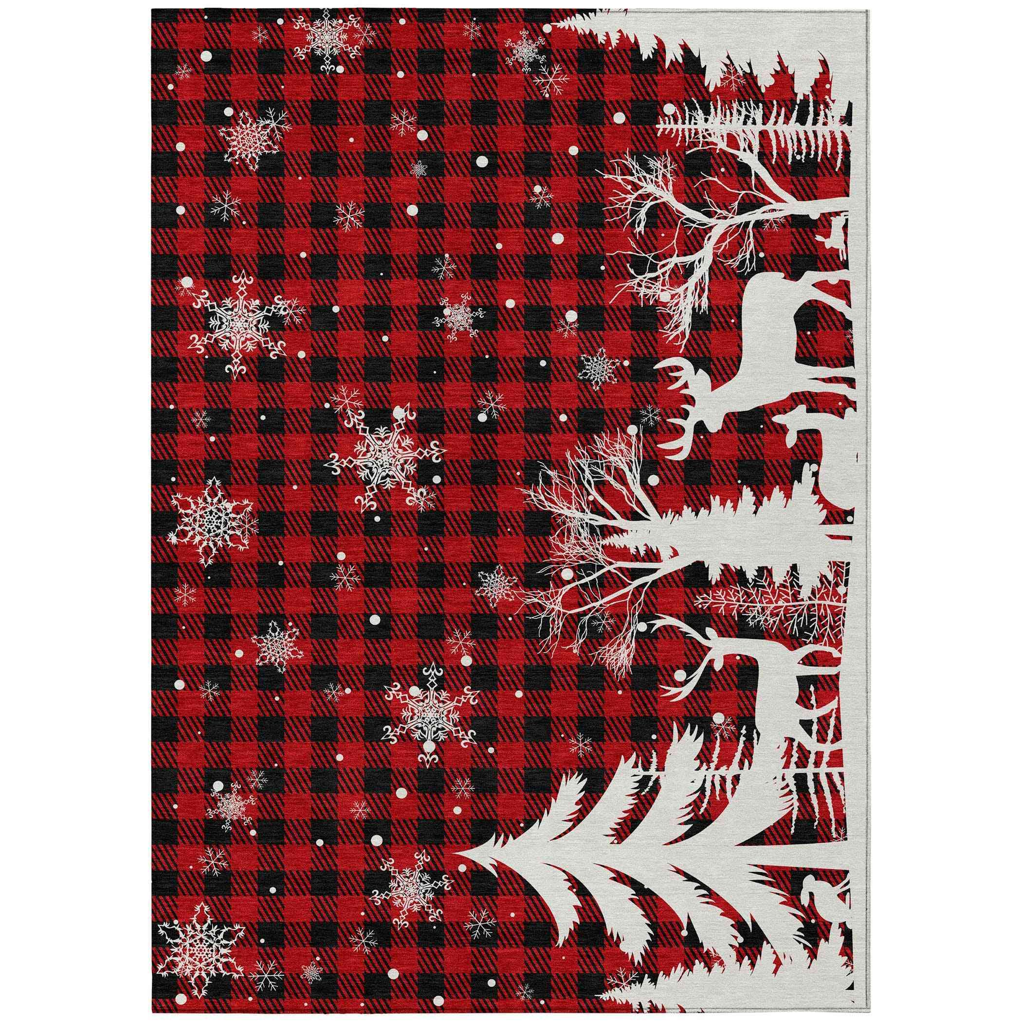 Addison Rugs Quaora Red Washable Indoor-Outdoor Rug