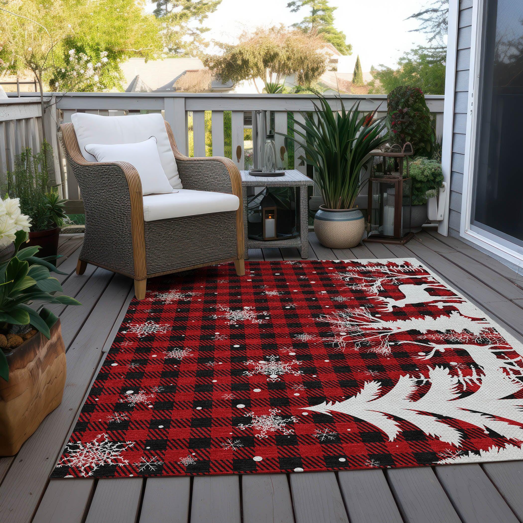 Addison Rugs Quaora Red Washable Indoor-Outdoor Rug