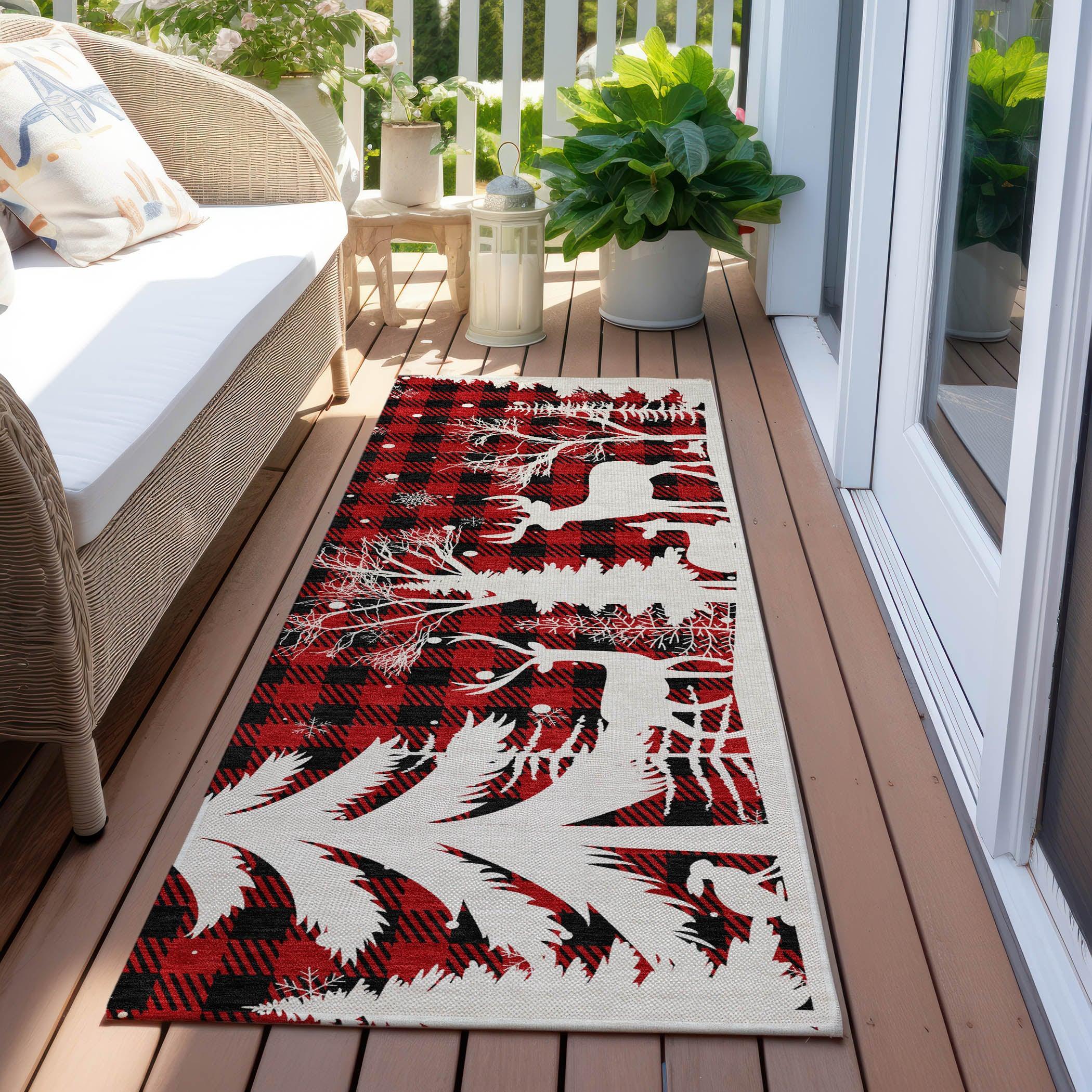 Addison Rugs Quaora Red Washable Indoor-Outdoor Rug