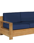 HiTeak Qube Teak Deep Outdoor Couch Sunbrella Cushions