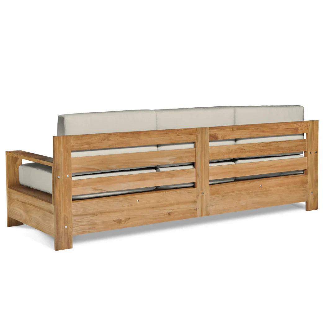 HiTeak Qube Teak Deep Outdoor Couch Sunbrella Cushions