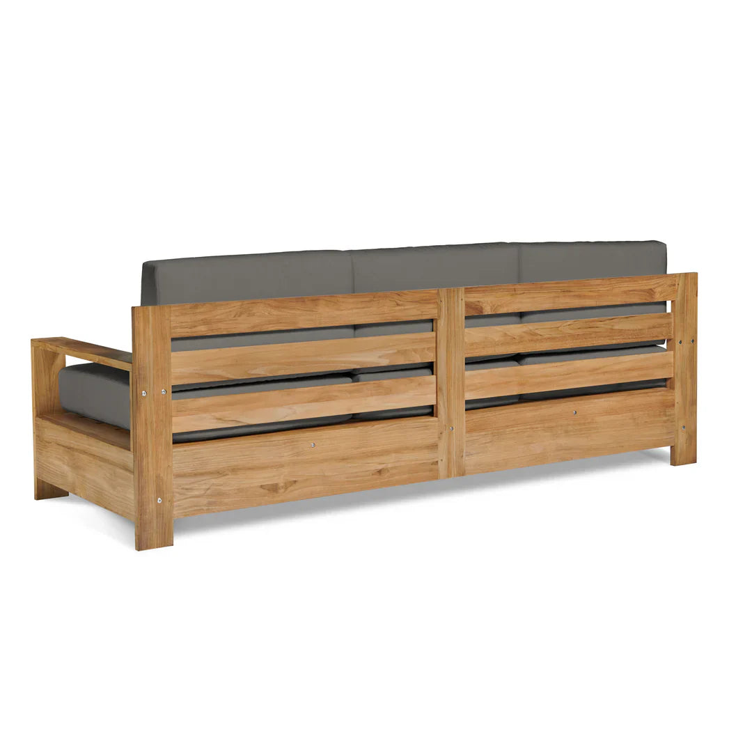 HiTeak Qube Teak Deep Outdoor Couch Sunbrella Cushions