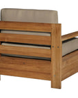 HiTeak Qube Teak Outdoor Club Chair Sunbrella Cushion