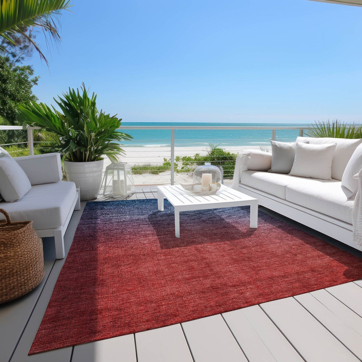 Addison Rugs Quiet Current Blue Washable Indoor-Outdoor Rug