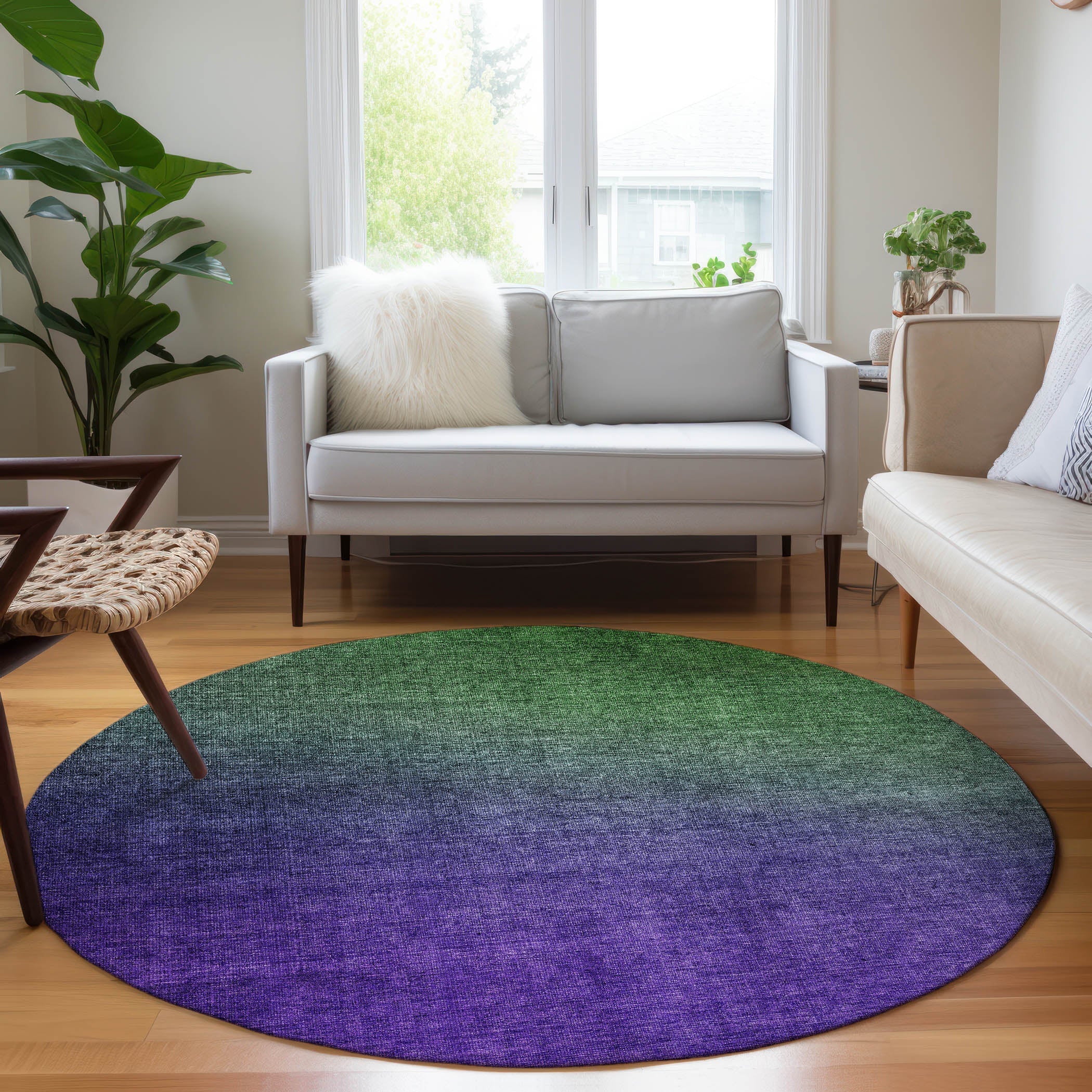Addison Rugs Quiet Current Green Washable Indoor-Outdoor Rug