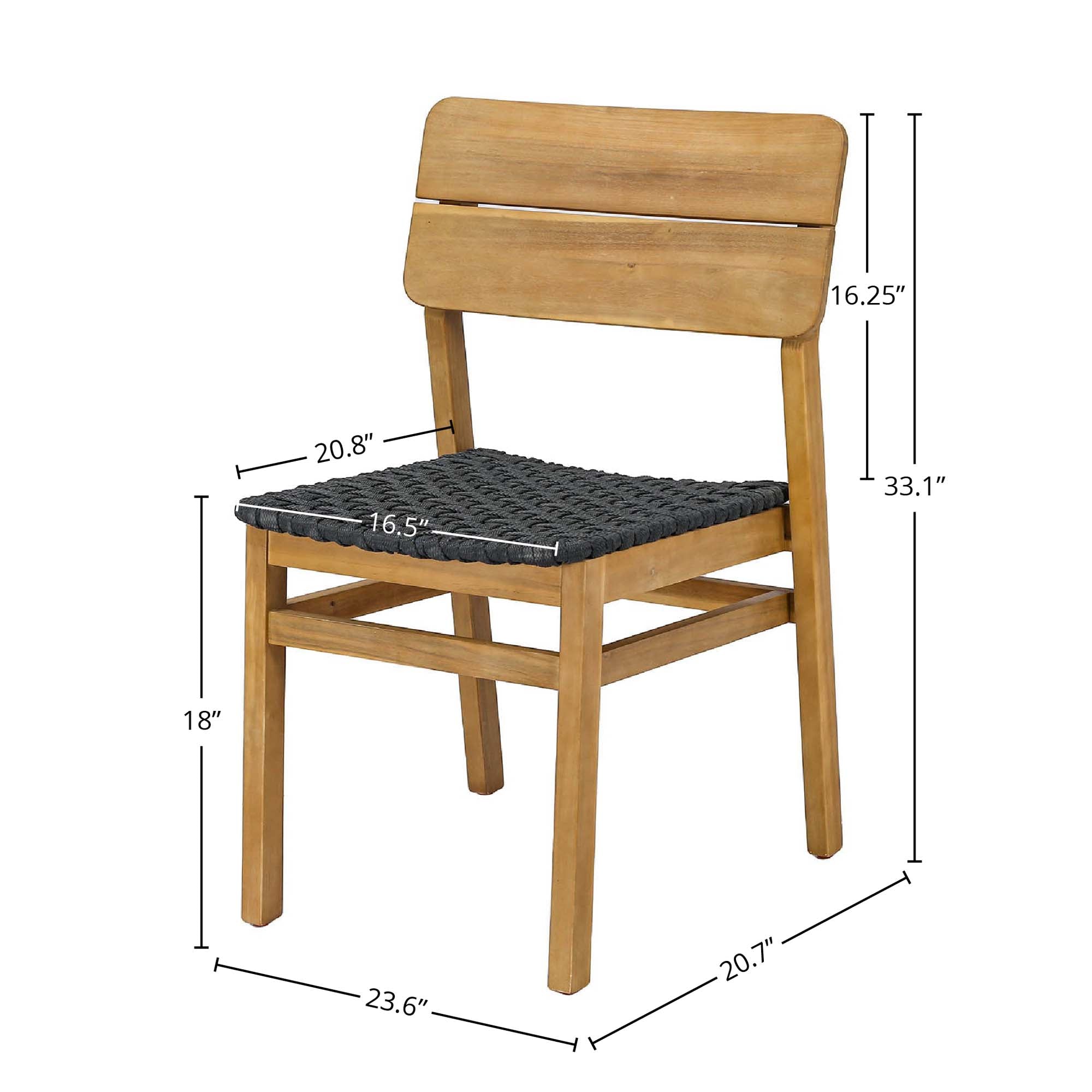 Riviera Wooden Outdoor Dining Chair 2PC