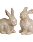 Emissary Rabbit Pair White Ceramic Sculpture