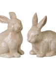 Emissary Rabbit Pair White Ceramic Sculpture