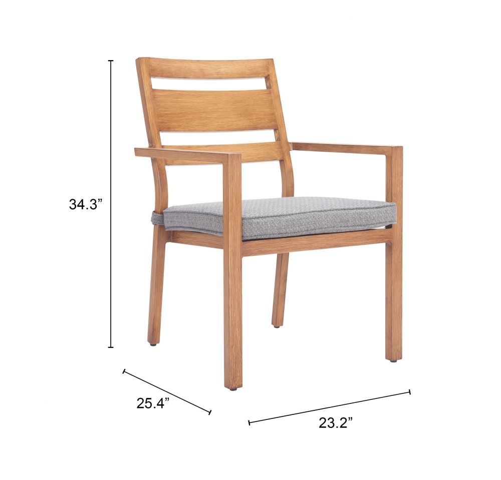Zuo Modern Rader Olefin Fabric Outdoor Dining Chair 2PC
