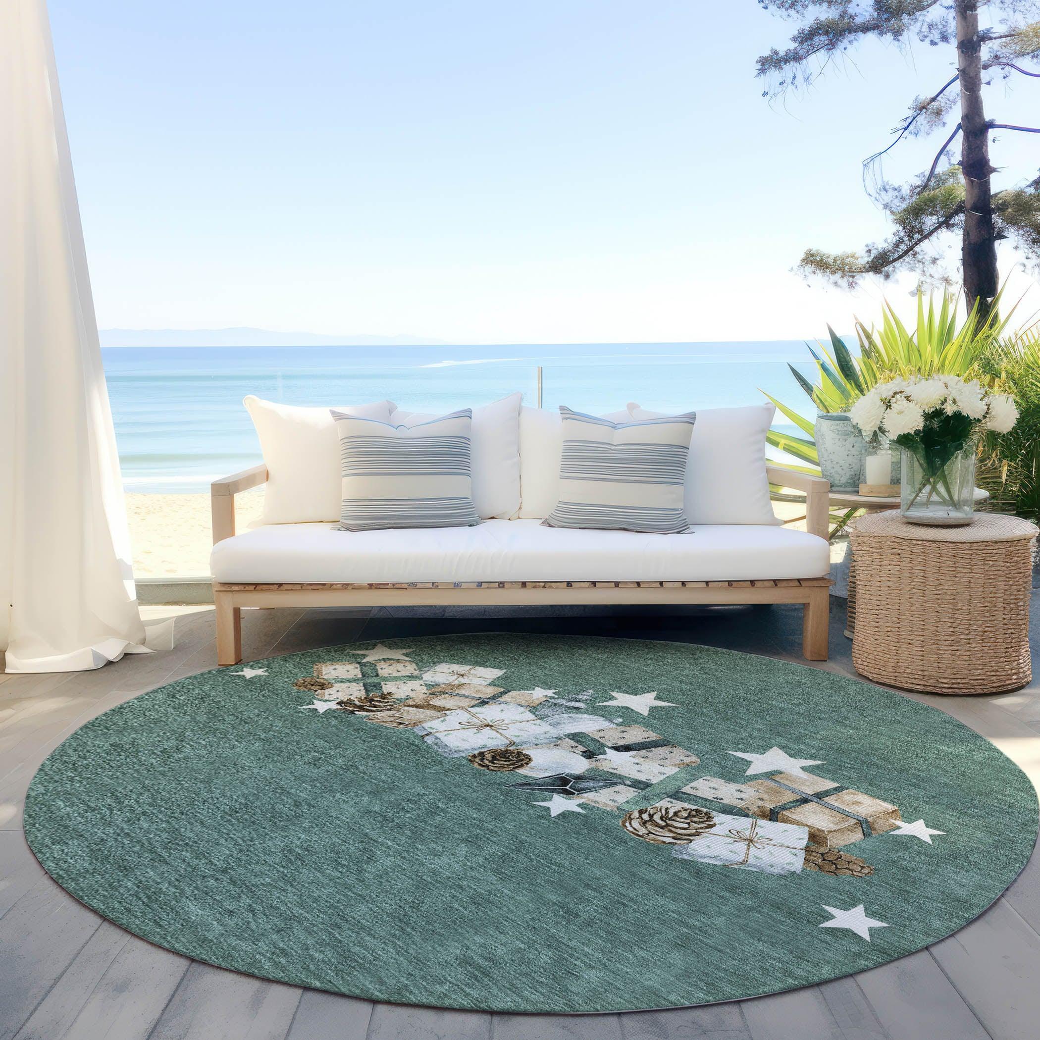 Addison Rugs Raeain Blue Washable Indoor-Outdoor Rug