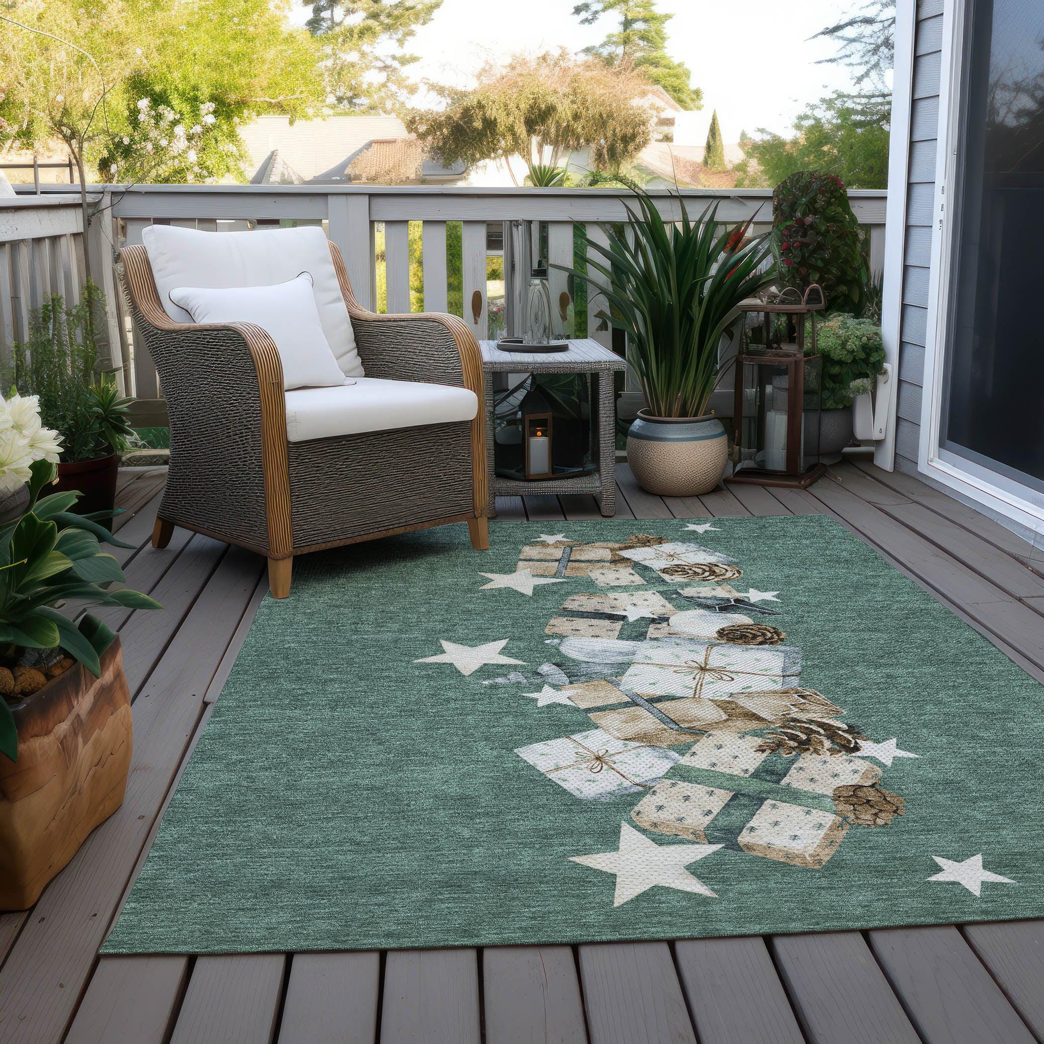 Addison Rugs Raeain Blue Washable Indoor-Outdoor Rug
