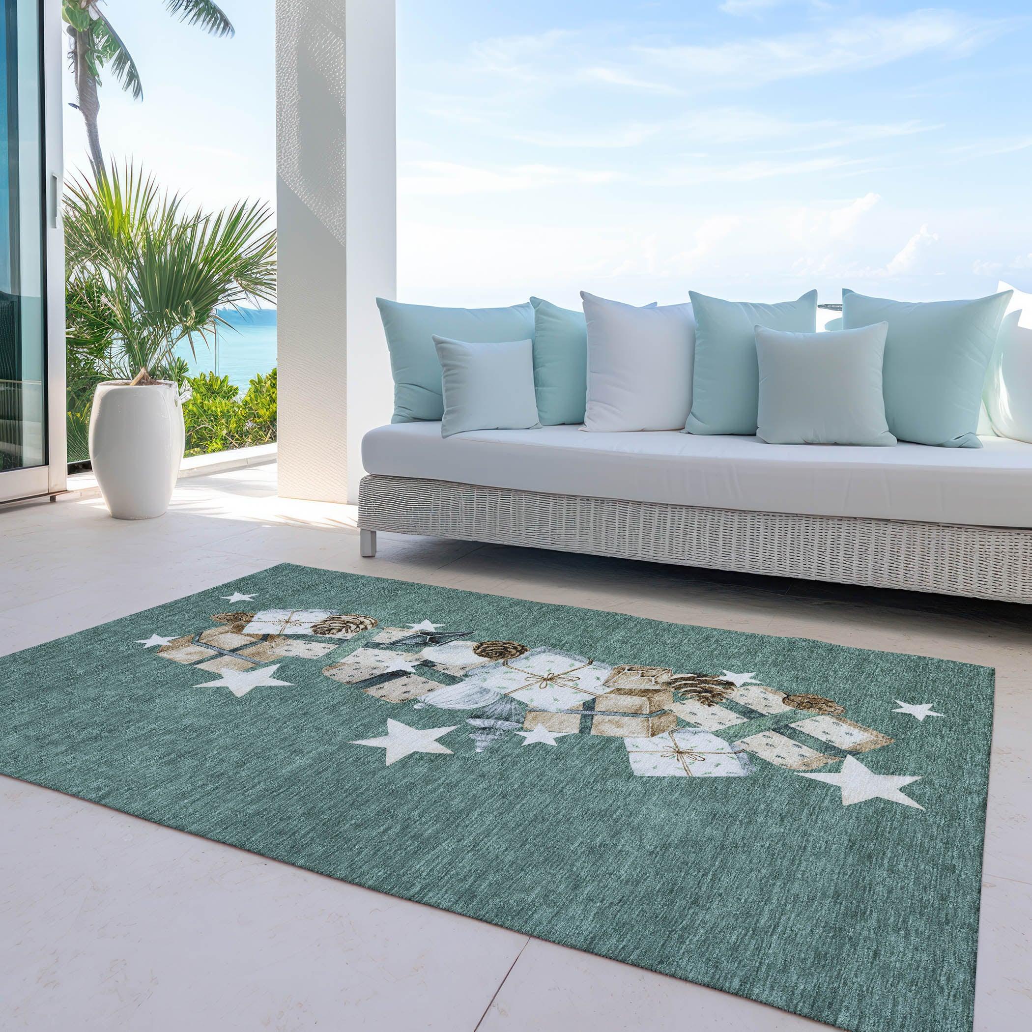 Addison Rugs Raeain Blue Washable Indoor-Outdoor Rug