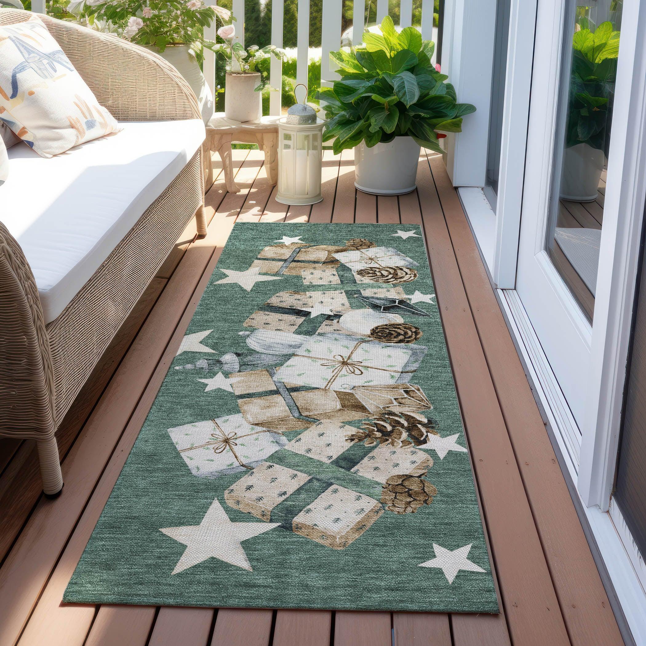 Addison Rugs Raeain Blue Washable Indoor-Outdoor Rug