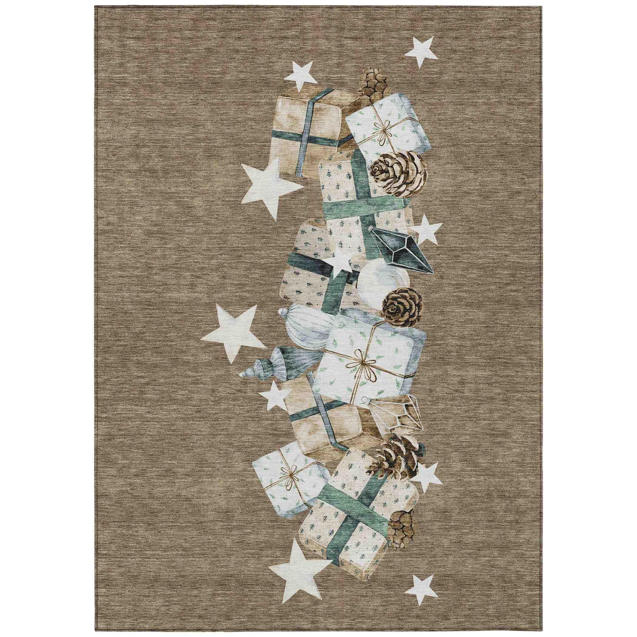 Addison Rugs Raeain Brown Washable Indoor-Outdoor Rug