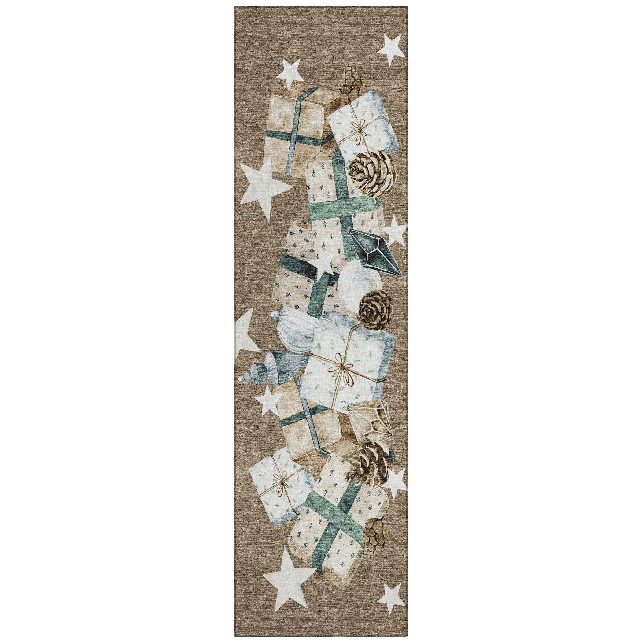 Addison Rugs Raeain Brown Washable Indoor-Outdoor Rug