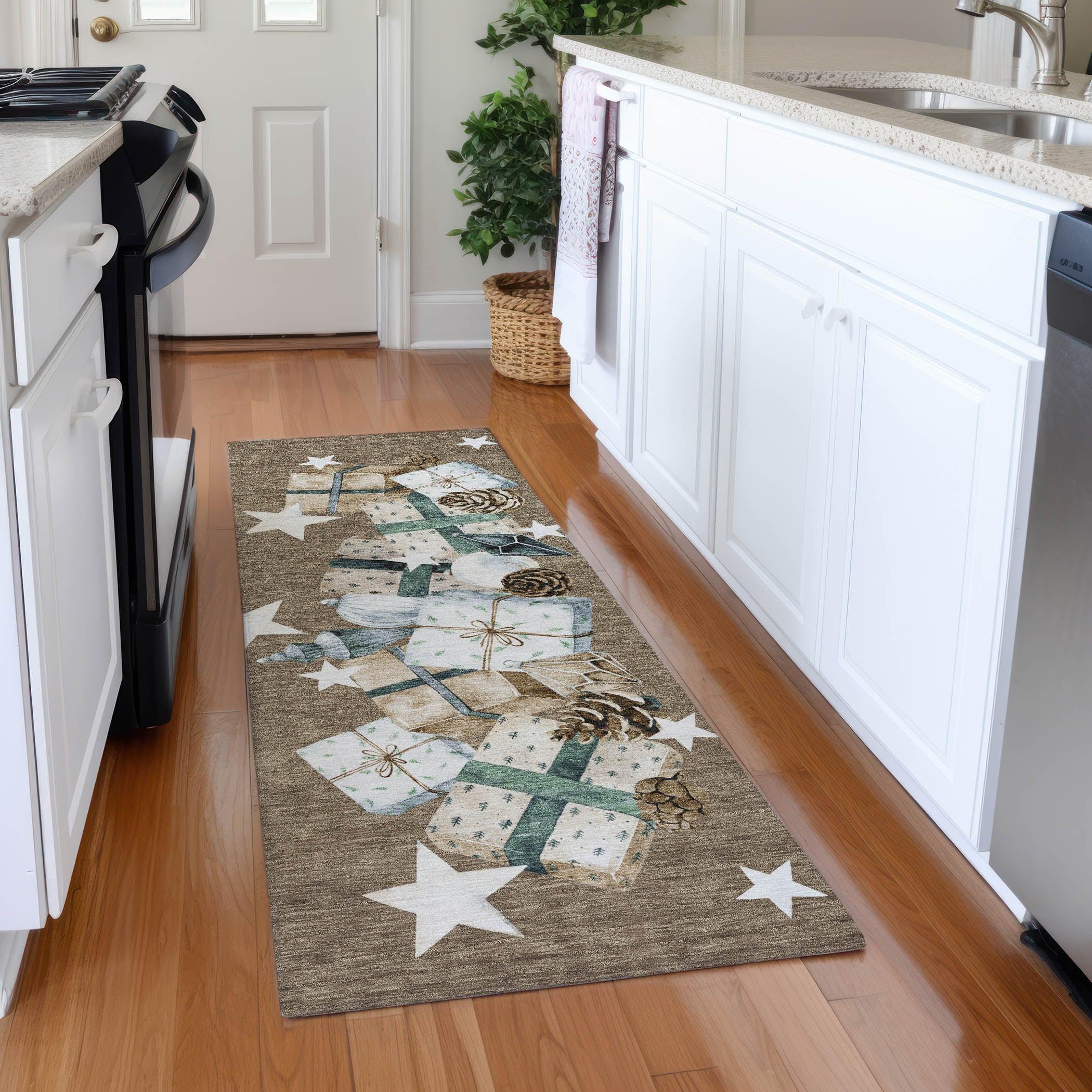 Addison Rugs Raeain Brown Washable Indoor-Outdoor Rug