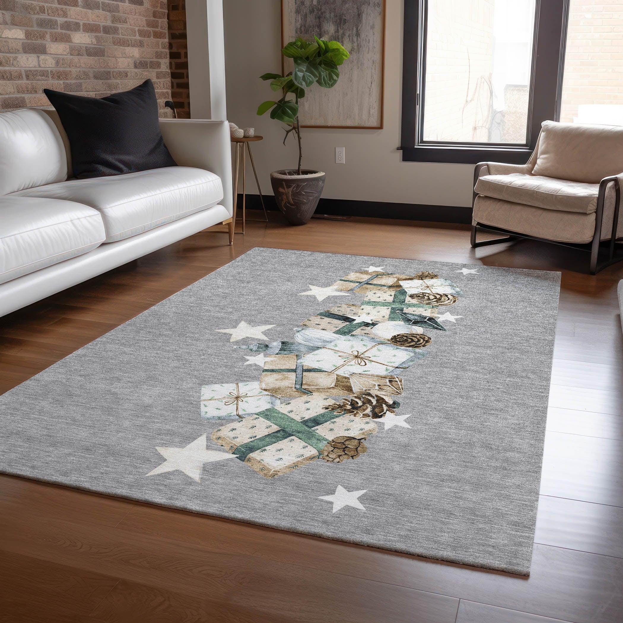 Addison Rugs Raeain Gray Washable Indoor-Outdoor Rug