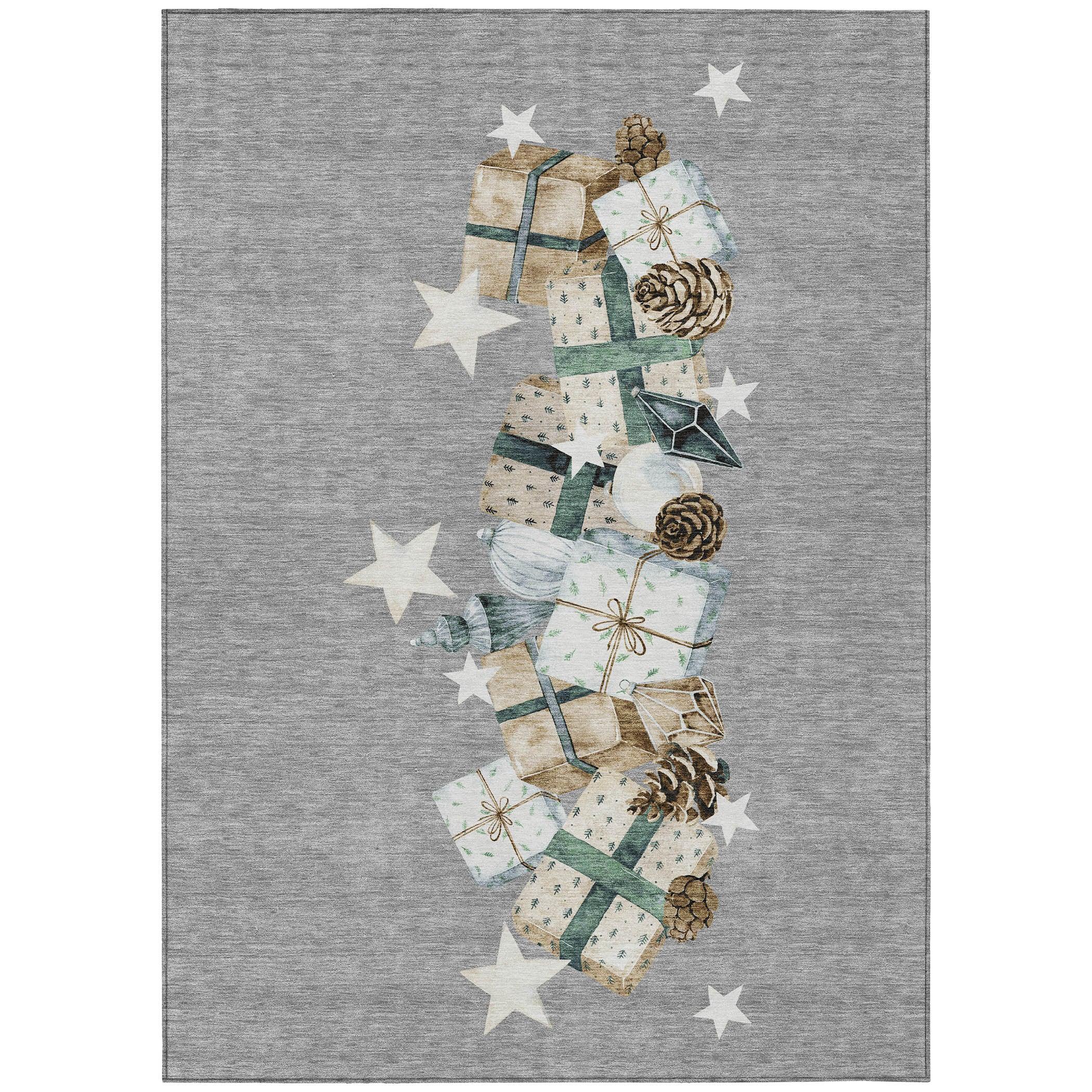Addison Rugs Raeain Gray Washable Indoor-Outdoor Rug