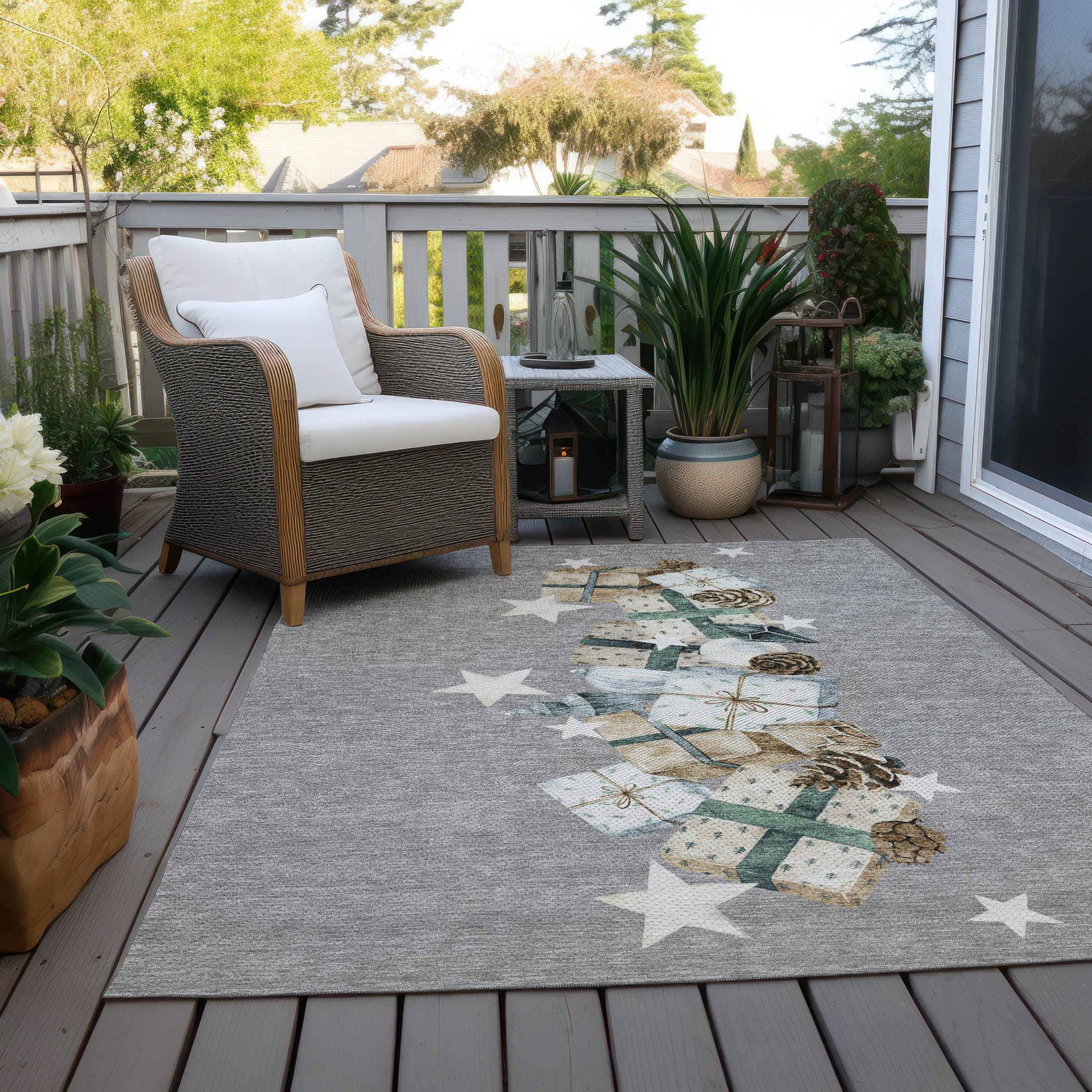 Addison Rugs Raeain Gray Washable Indoor-Outdoor Rug