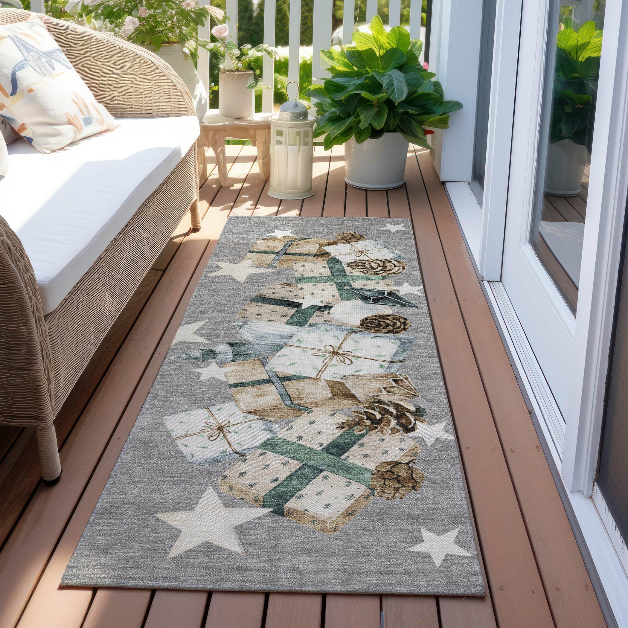 Addison Rugs Raeain Gray Washable Indoor-Outdoor Rug