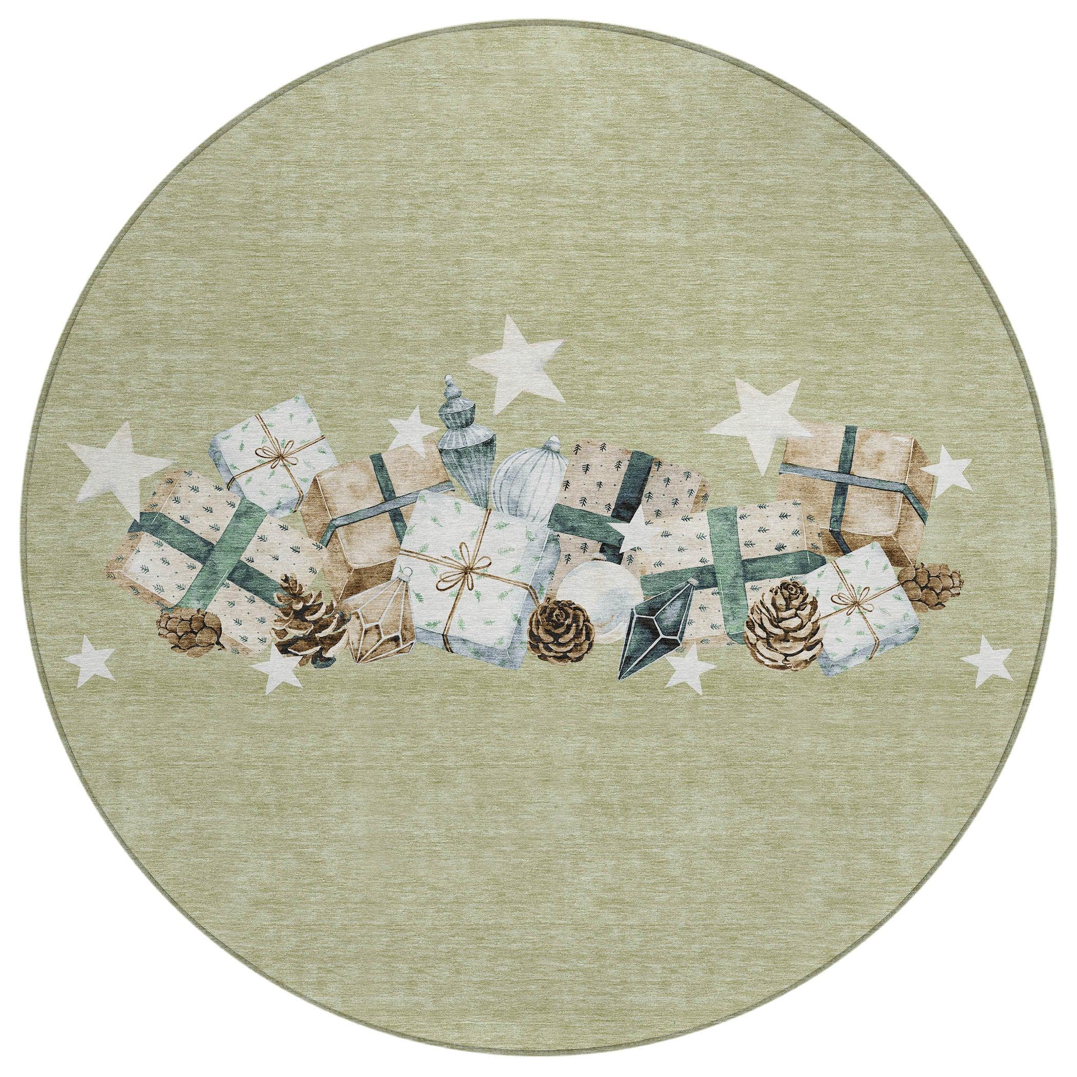 Addison Rugs Raeain Green Washable Indoor-Outdoor Rug