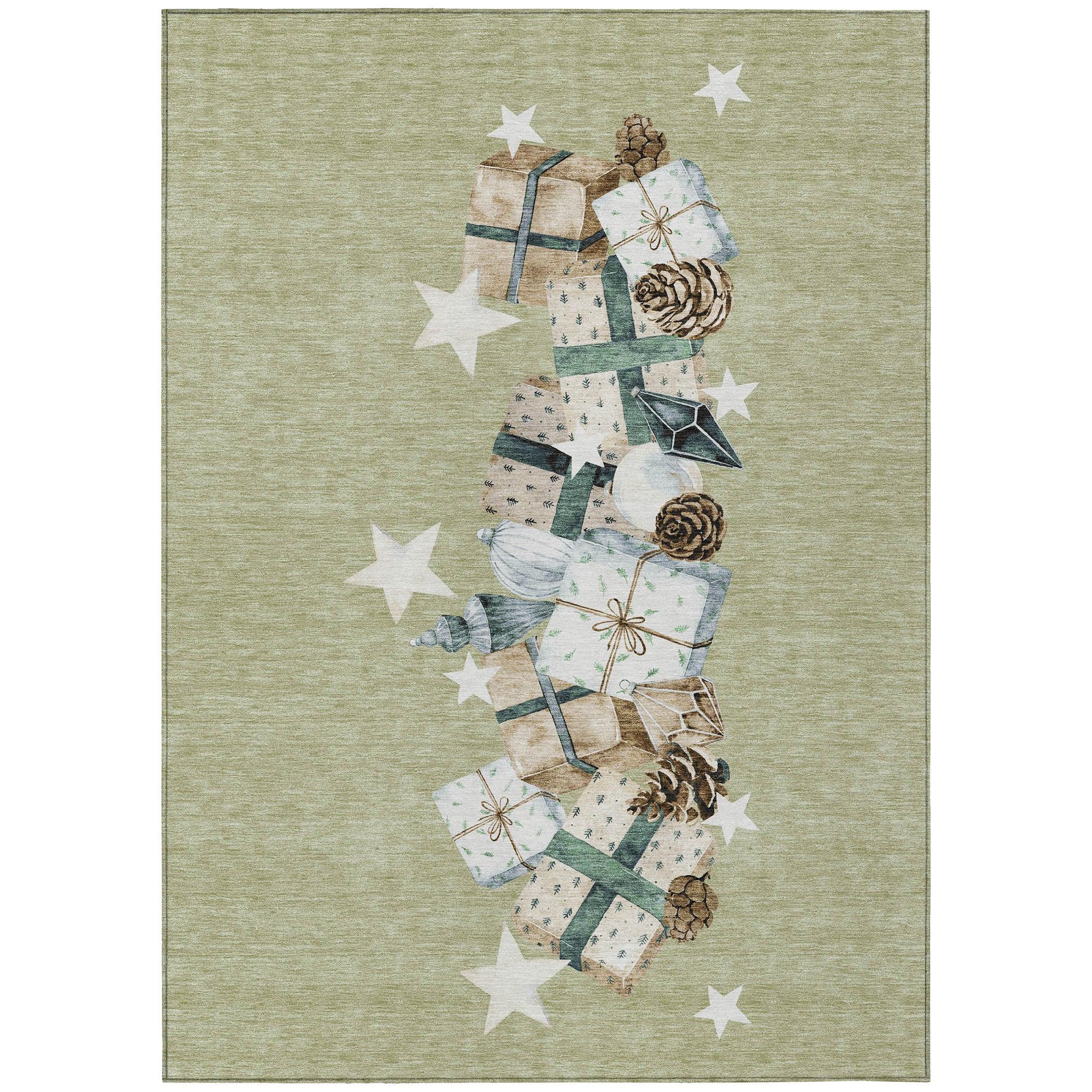Addison Rugs Raeain Green Washable Indoor-Outdoor Rug