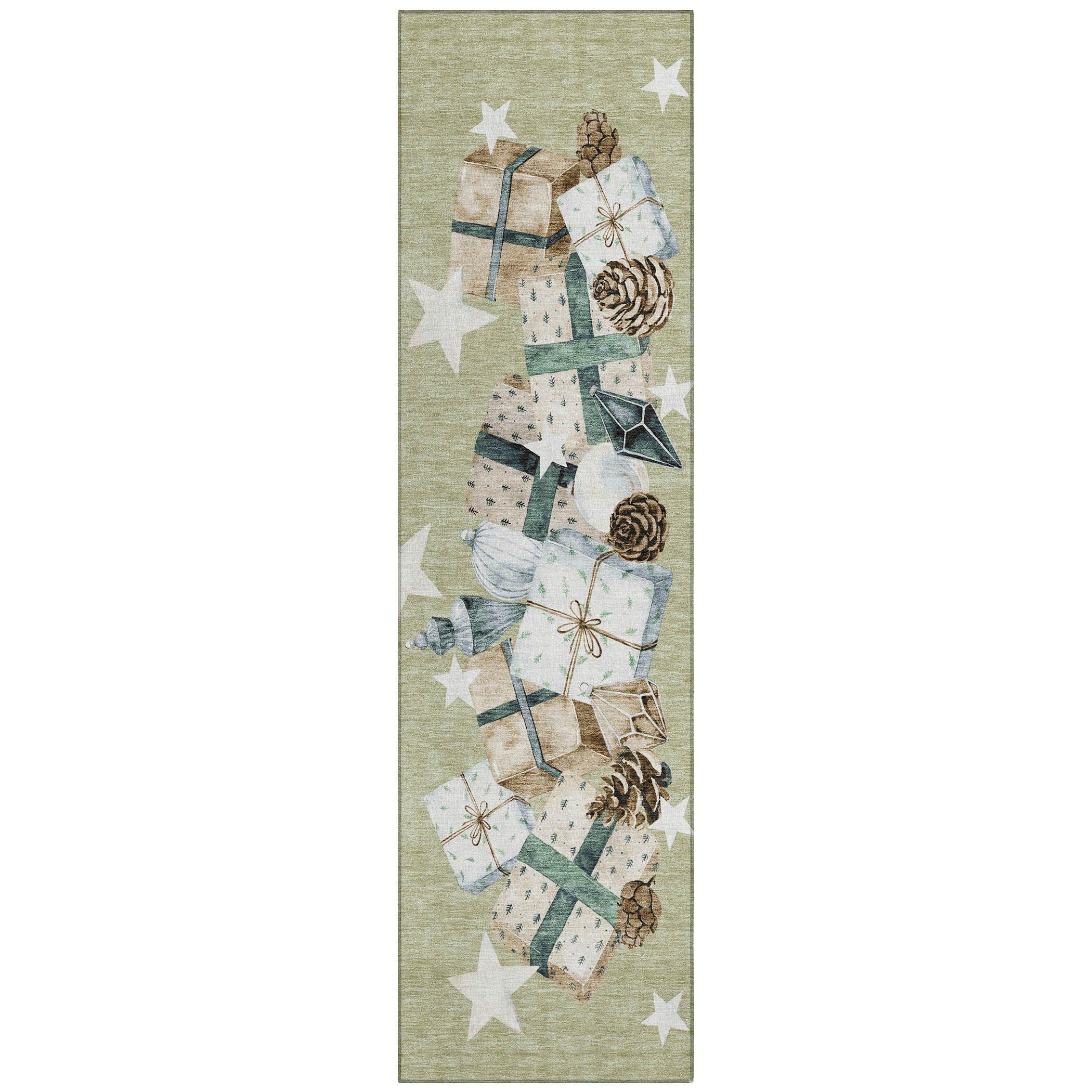 Addison Rugs Raeain Green Washable Indoor-Outdoor Rug