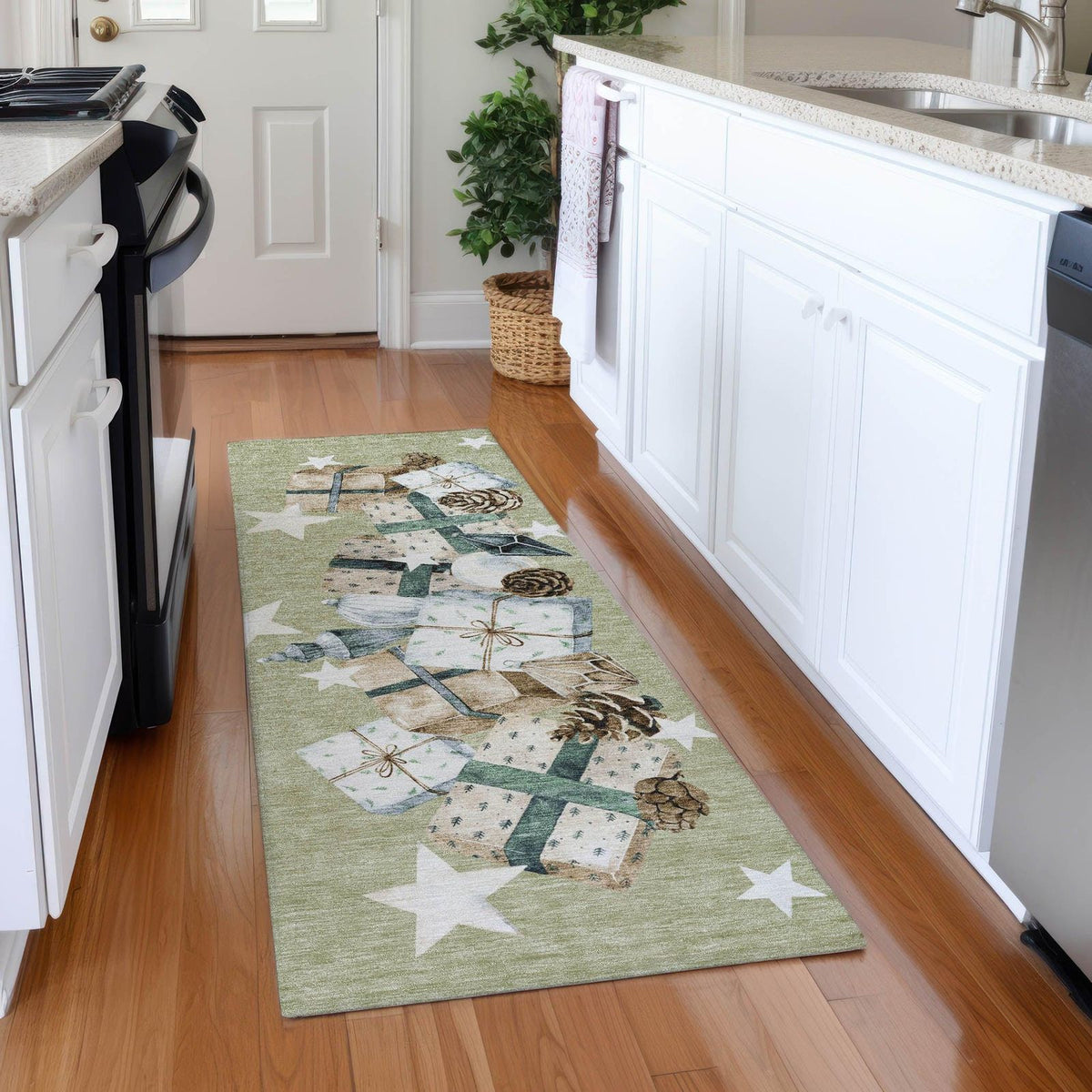 Addison Rugs Raeain Green Washable Indoor-Outdoor Rug