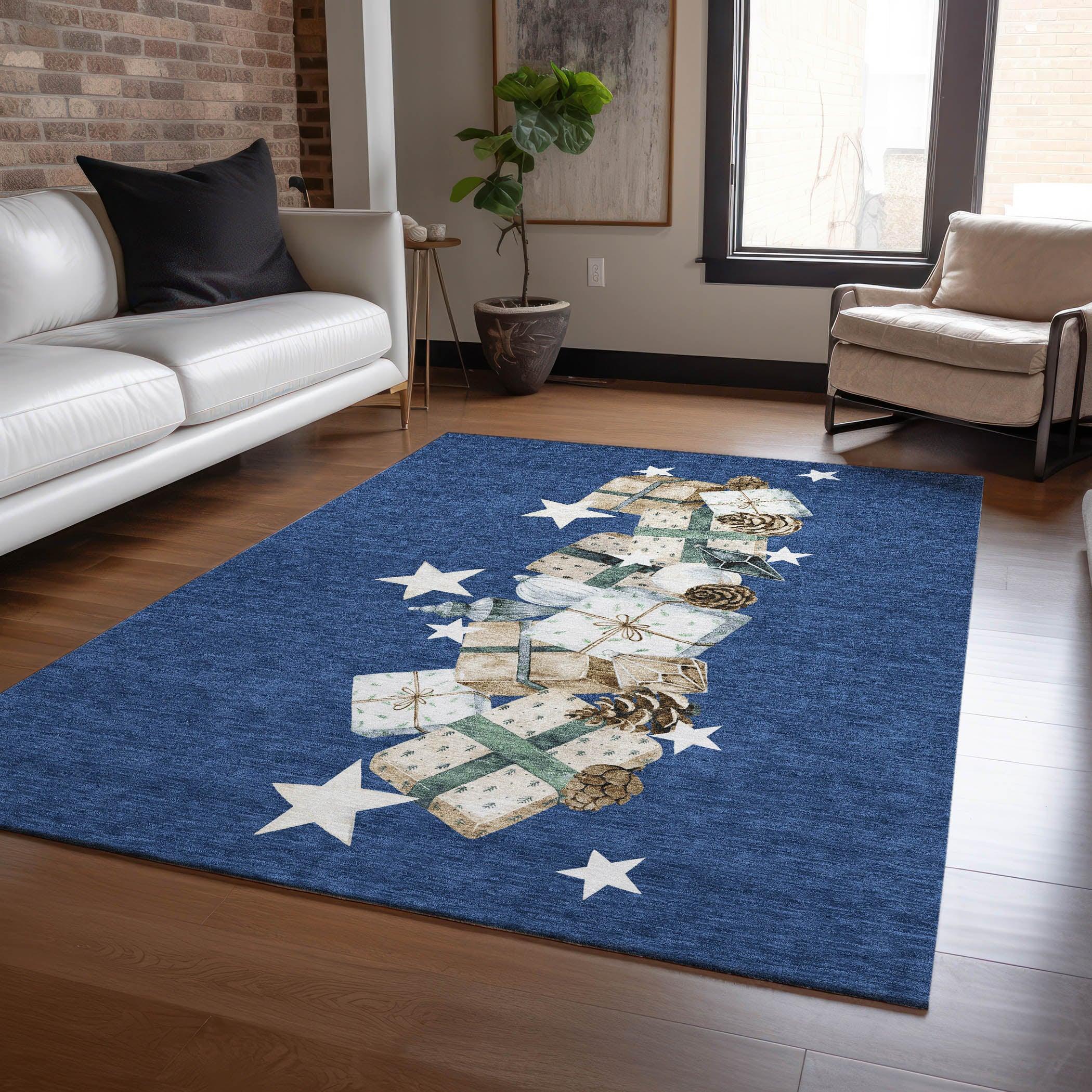 Addison Rugs Raeain Navy Washable Indoor-Outdoor Rug