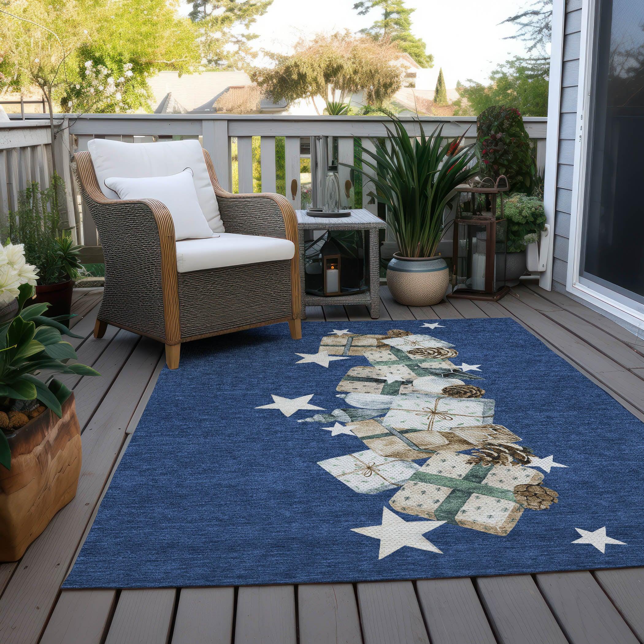 Addison Rugs Raeain Navy Washable Indoor-Outdoor Rug