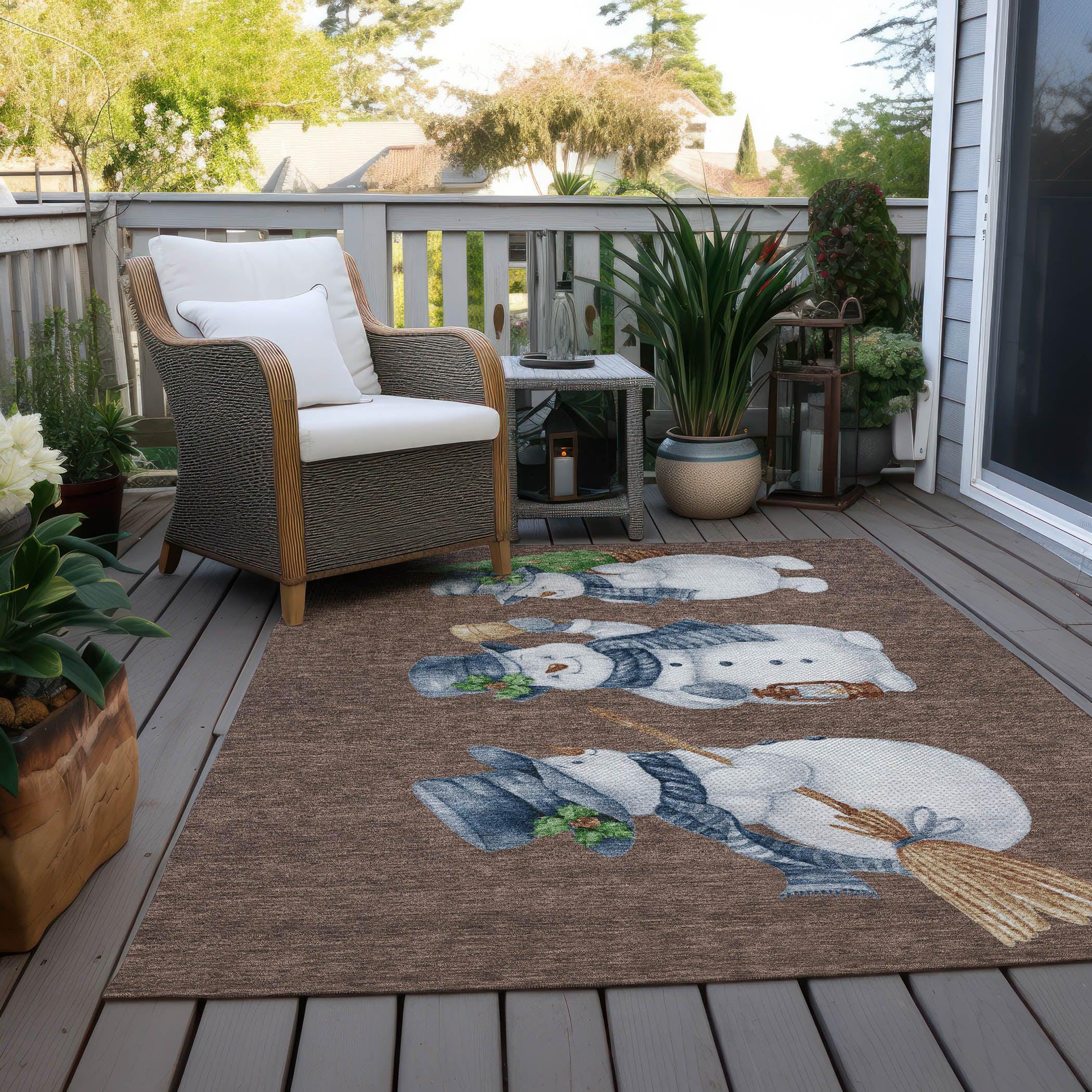 Addison Rugs Raeanor Brown Washable Indoor-Outdoor Rug