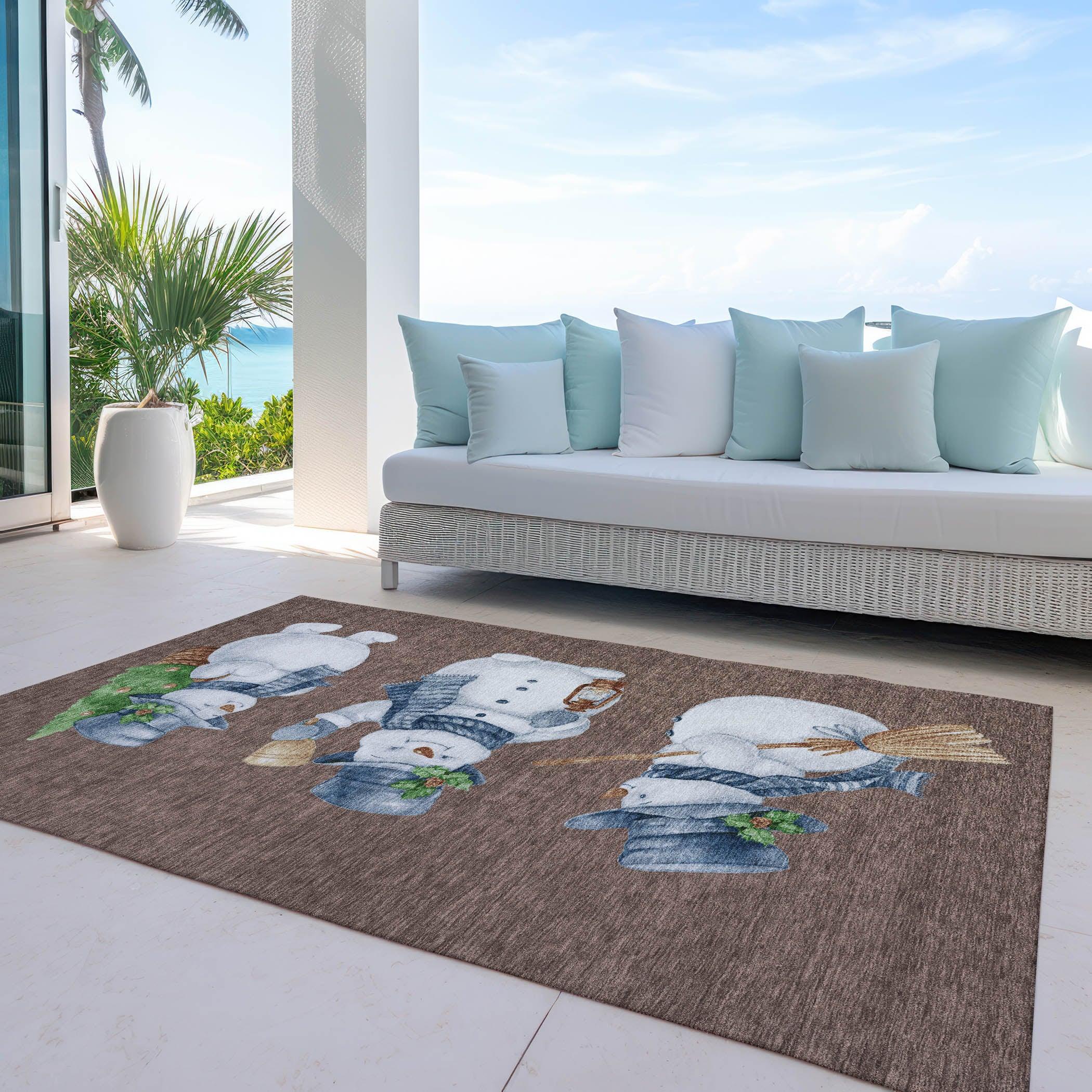 Addison Rugs Raeanor Brown Washable Indoor-Outdoor Rug