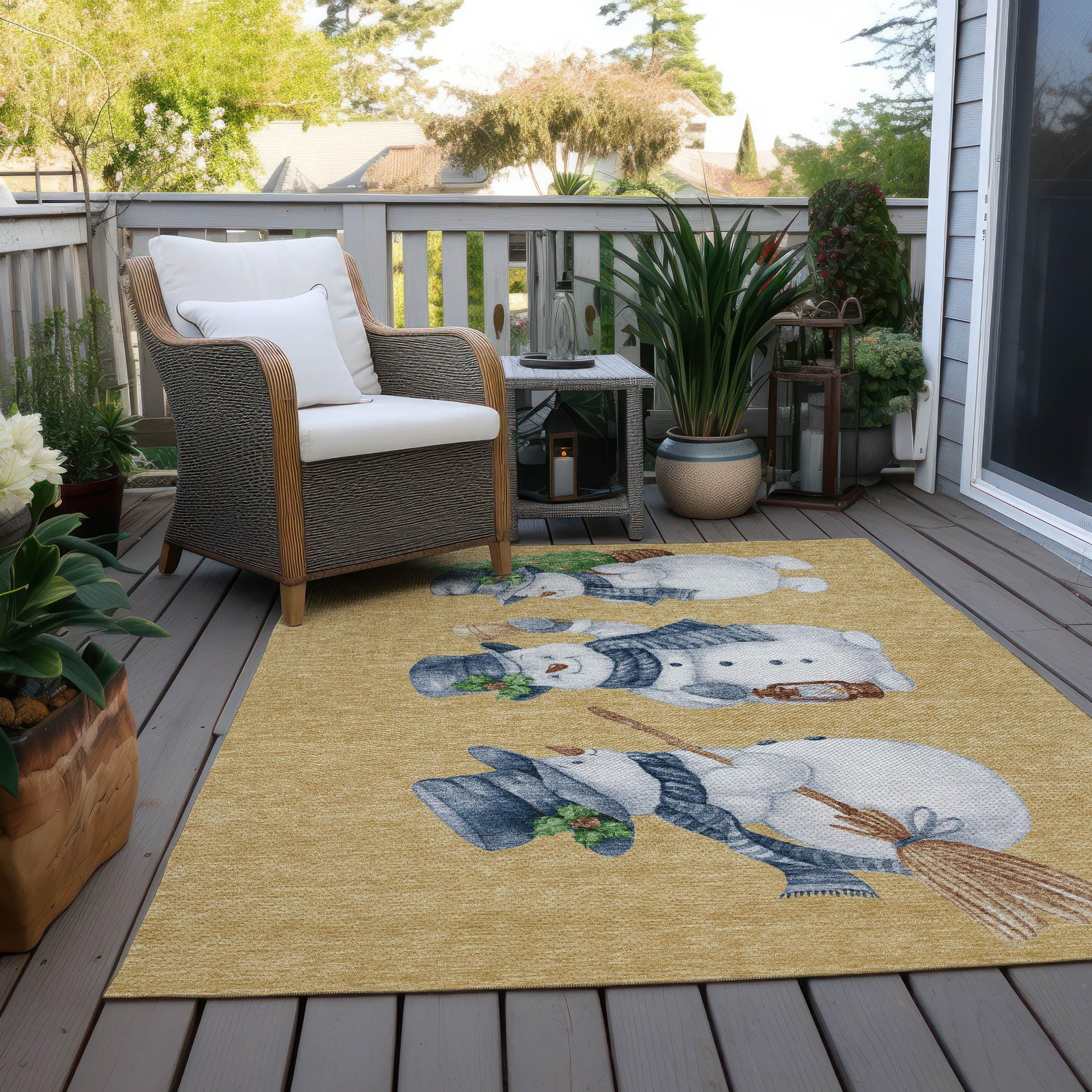 Addison Rugs Raeanor Gold Washable Indoor-Outdoor Rug